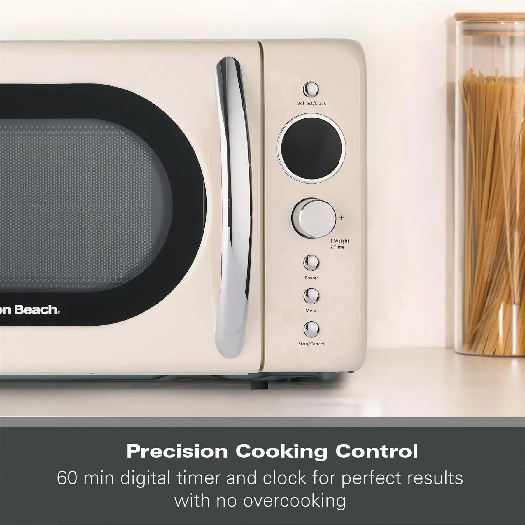 Hamilton Beach 20L Retro Cream Microwave - Image 8