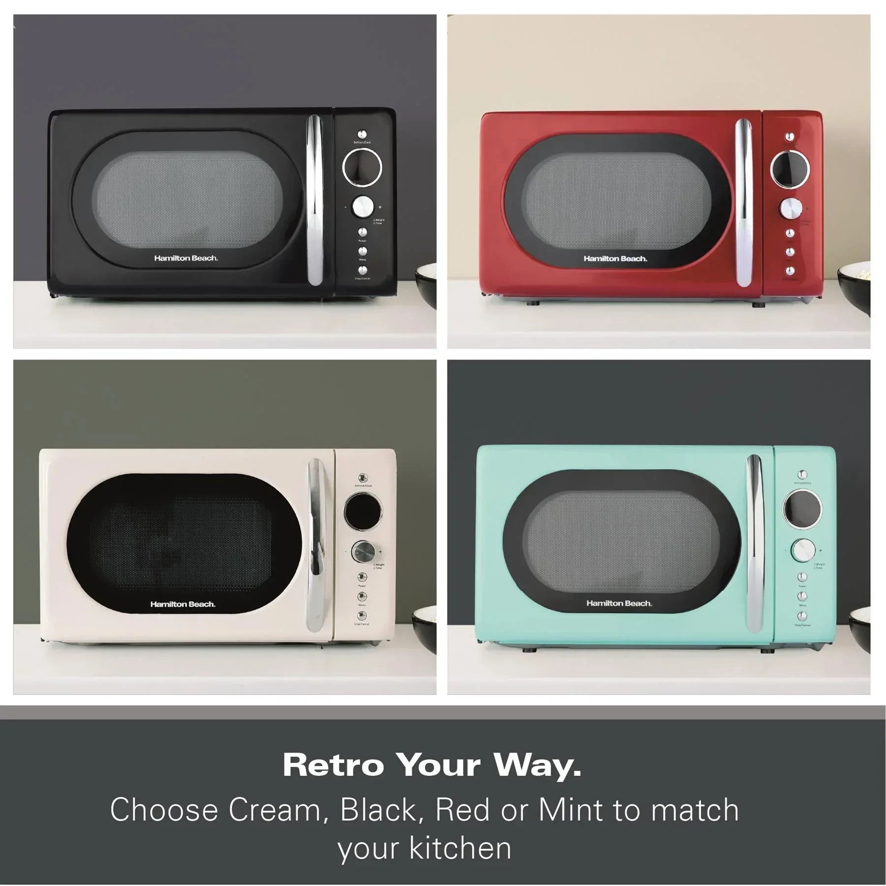 Hamilton Beach 20L Retro Mint Microwave - Image 4