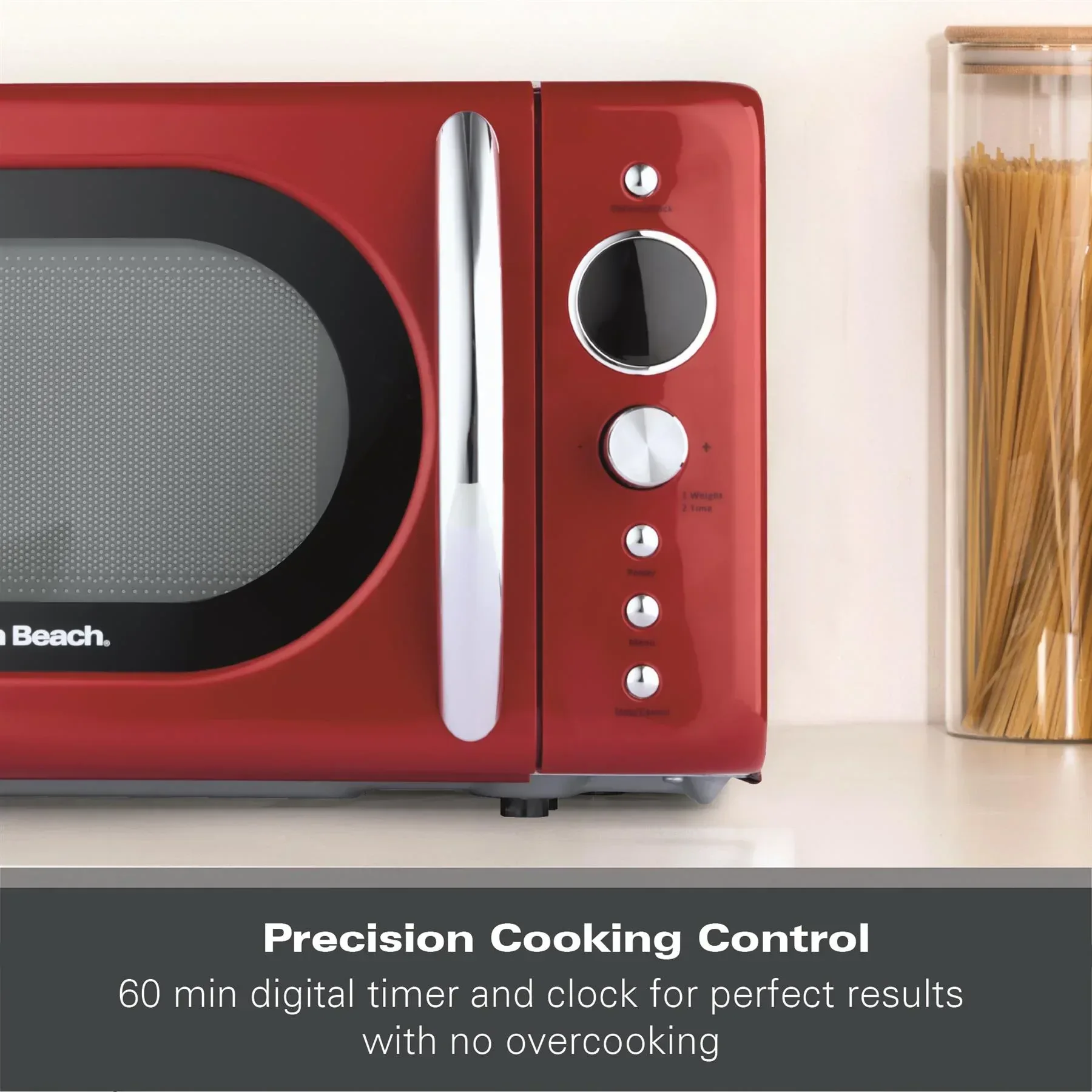 Hamilton Beach 20L Retro Red Microwave - Image 8