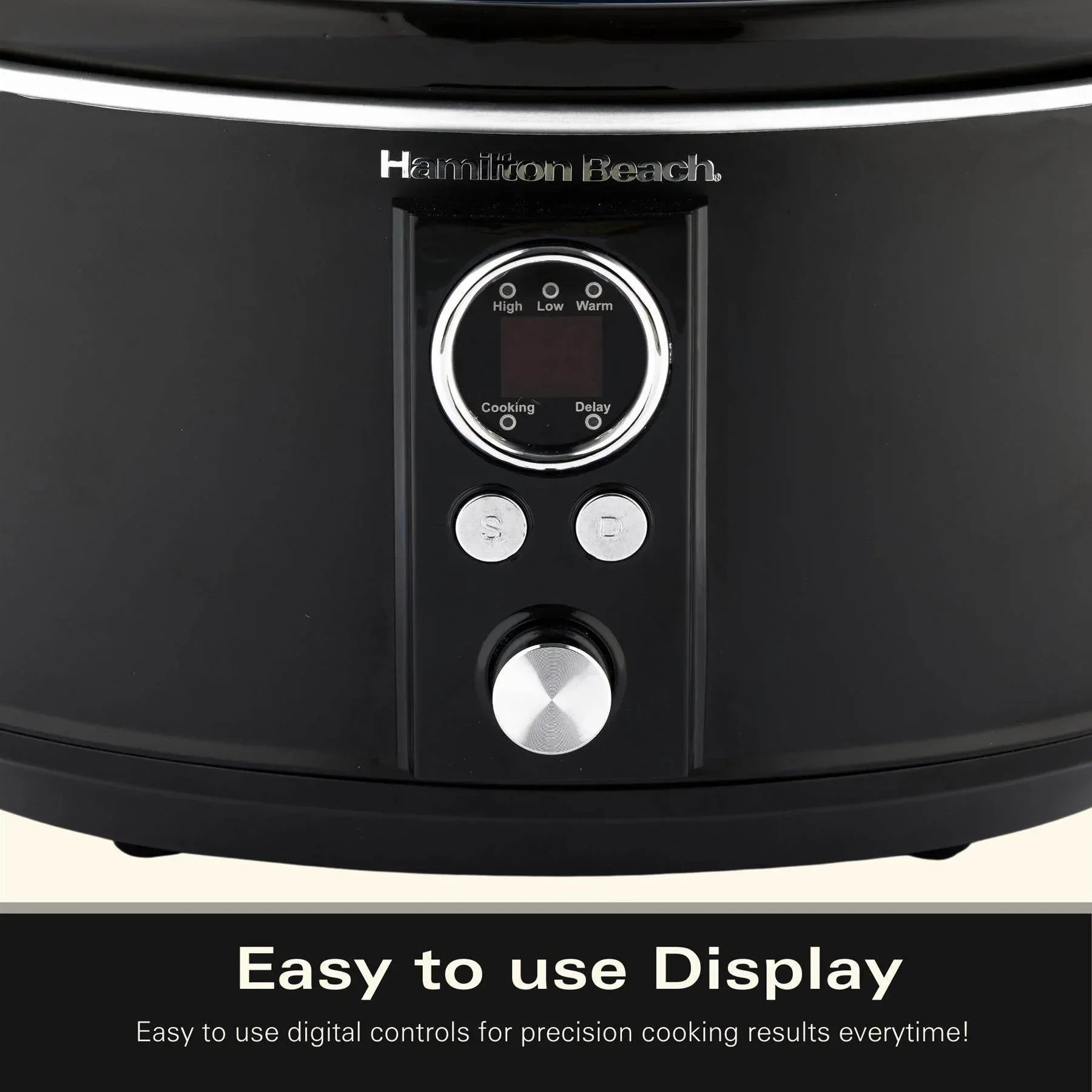 Hamilton Beach Digital 6.5L Oval Slow Cooker - Black - Image 4