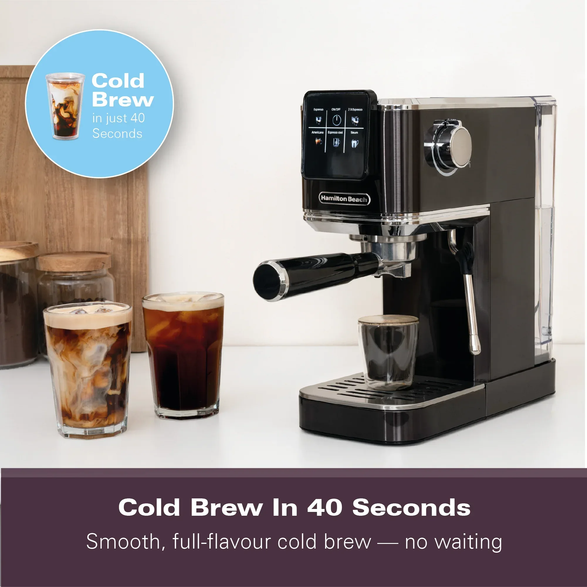 Hamilton Beach BaristaPro Touch 5-in-1  Espresso Machine Black - Image 7