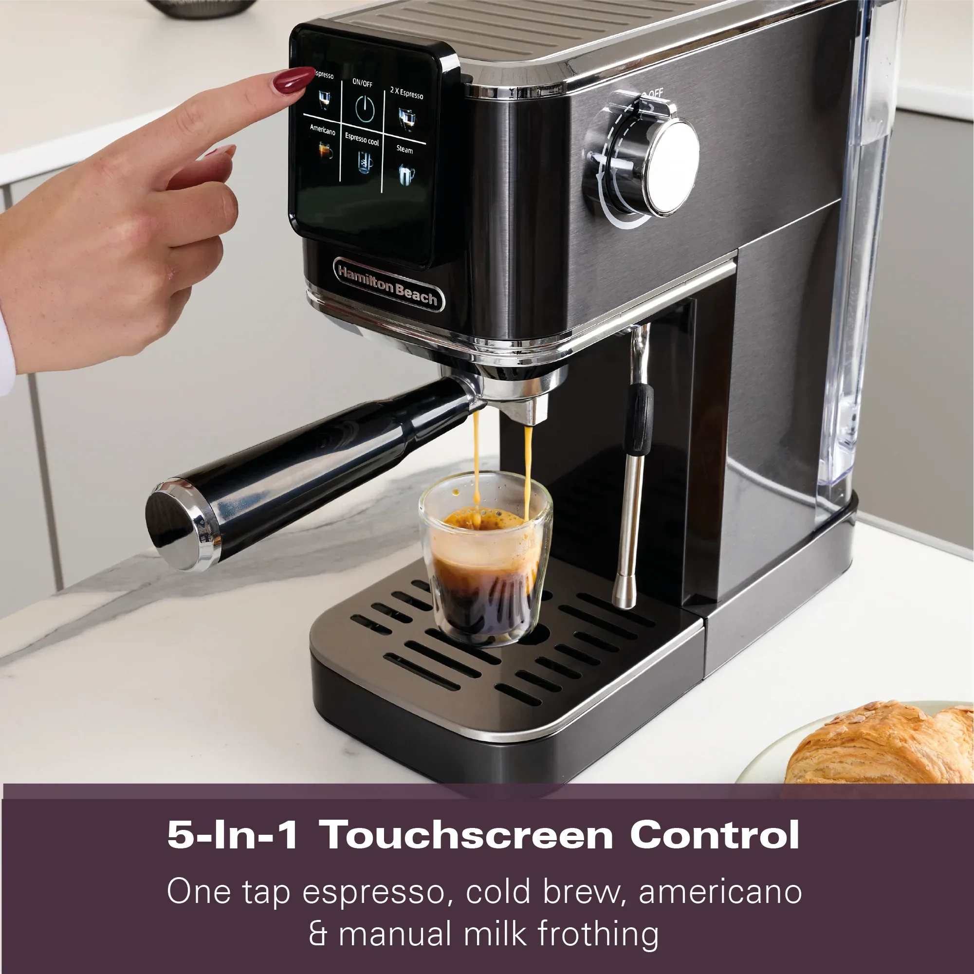 Hamilton Beach BaristaPro Touch 5-in-1  Espresso Machine Black - Image 9