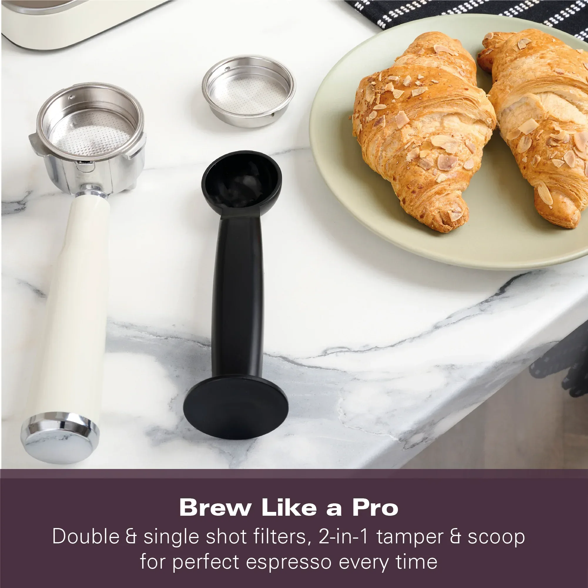 Hamilton Beach BaristaPro Touch 5-in-1 Espresso Machine Cream - Image 12