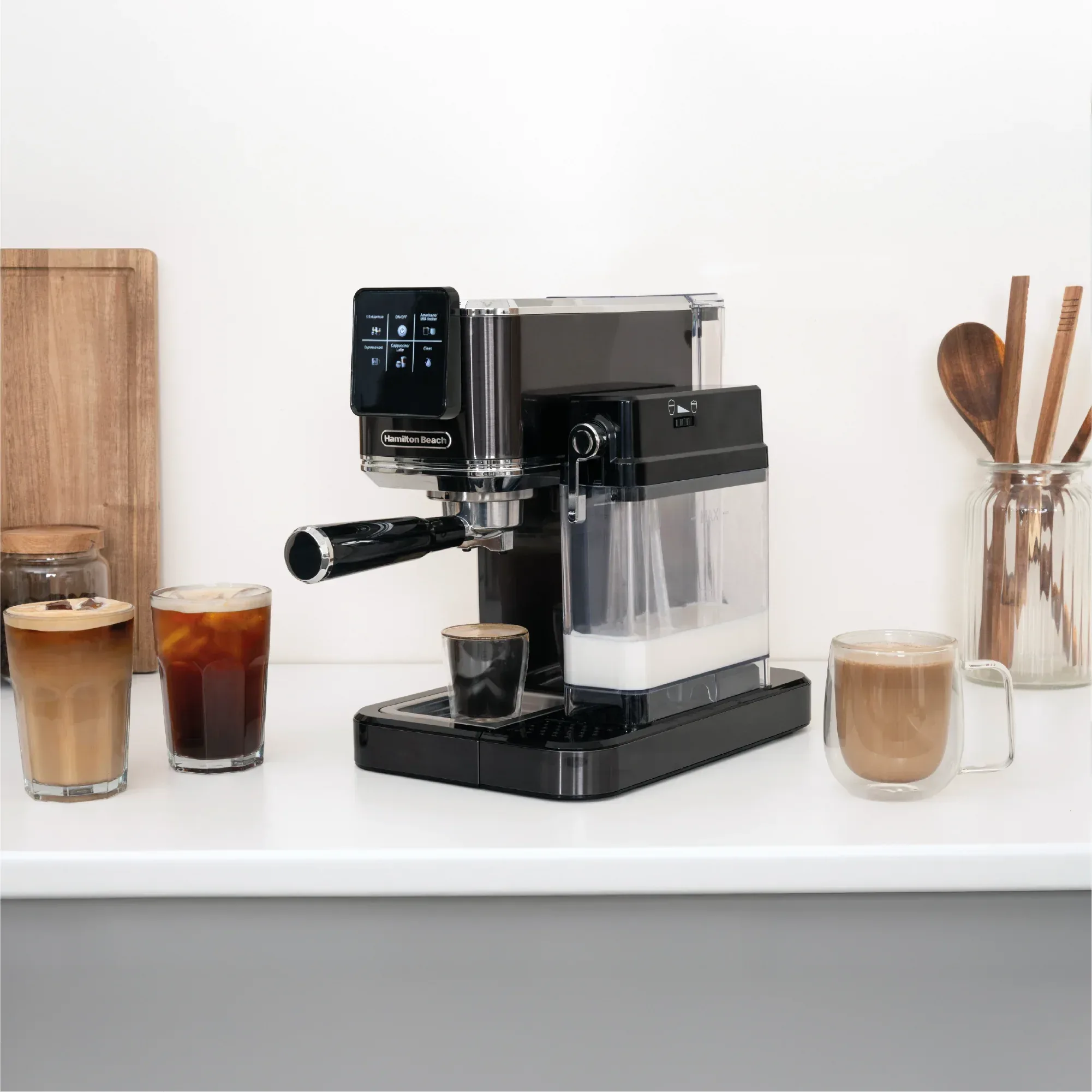Hamilton Beach BaristaPro+ Touch 8-in-1 Espresso Machine Black - Image 15