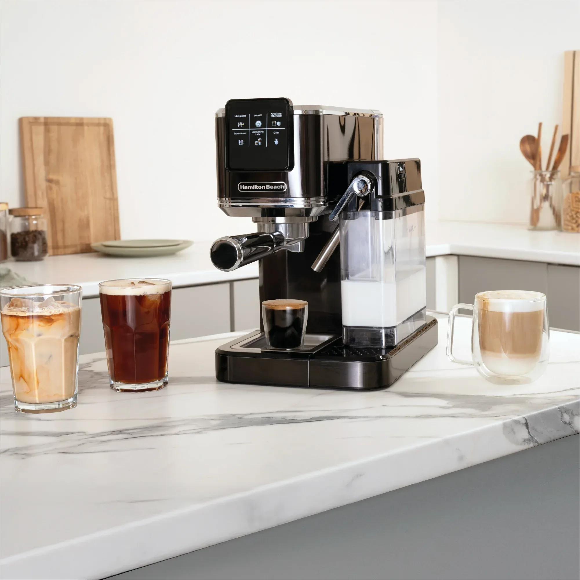 Hamilton Beach BaristaPro+ Touch 8-in-1 Espresso Machine Black - Image 6