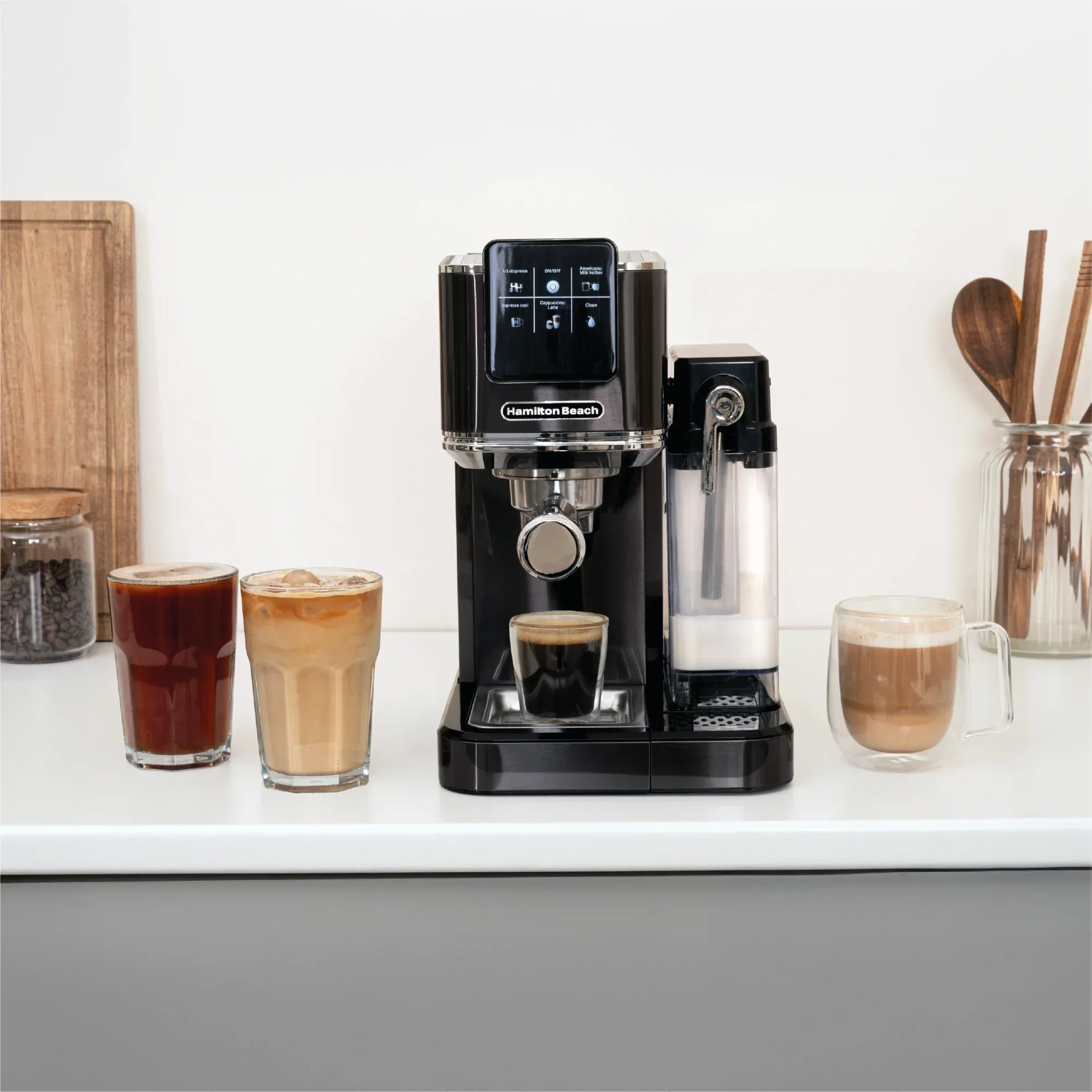 Hamilton Beach BaristaPro+ Touch 8-in-1 Espresso Machine Black - Image 7