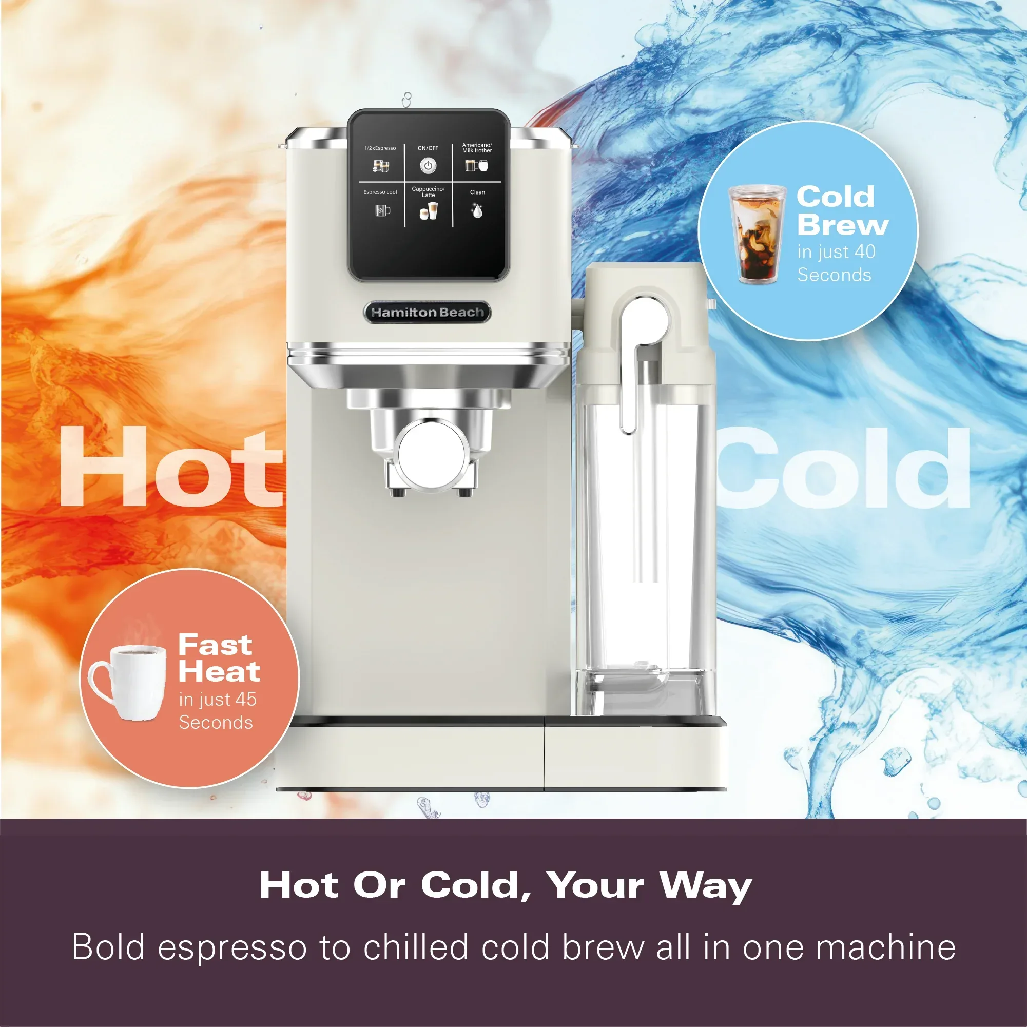 Hamilton Beach BaristaPro+ Touch 8-in-1 Espresso Machine Cream - Image 13