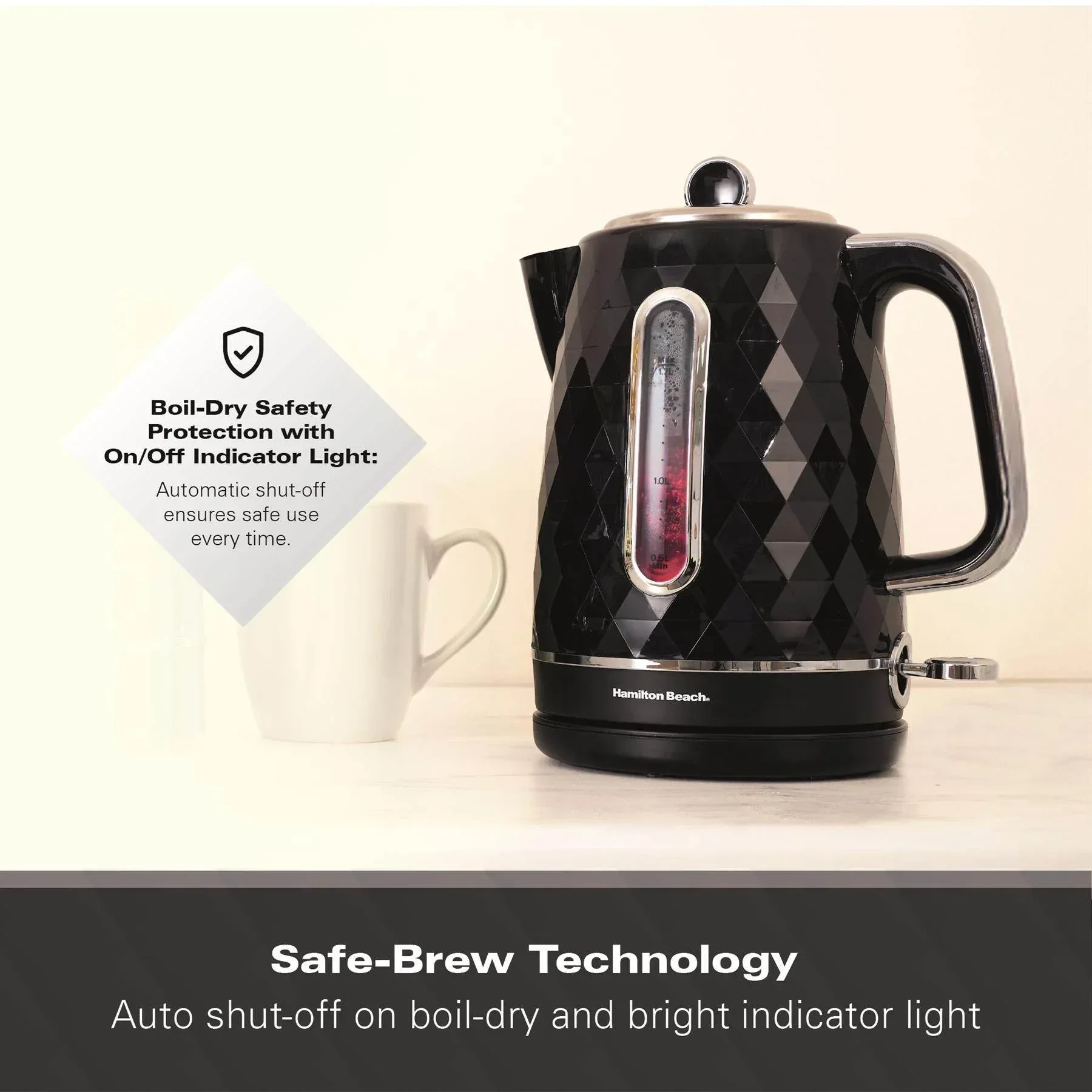 Hamilton Beach Diamond 1.7L Kettle - Black - Image 6