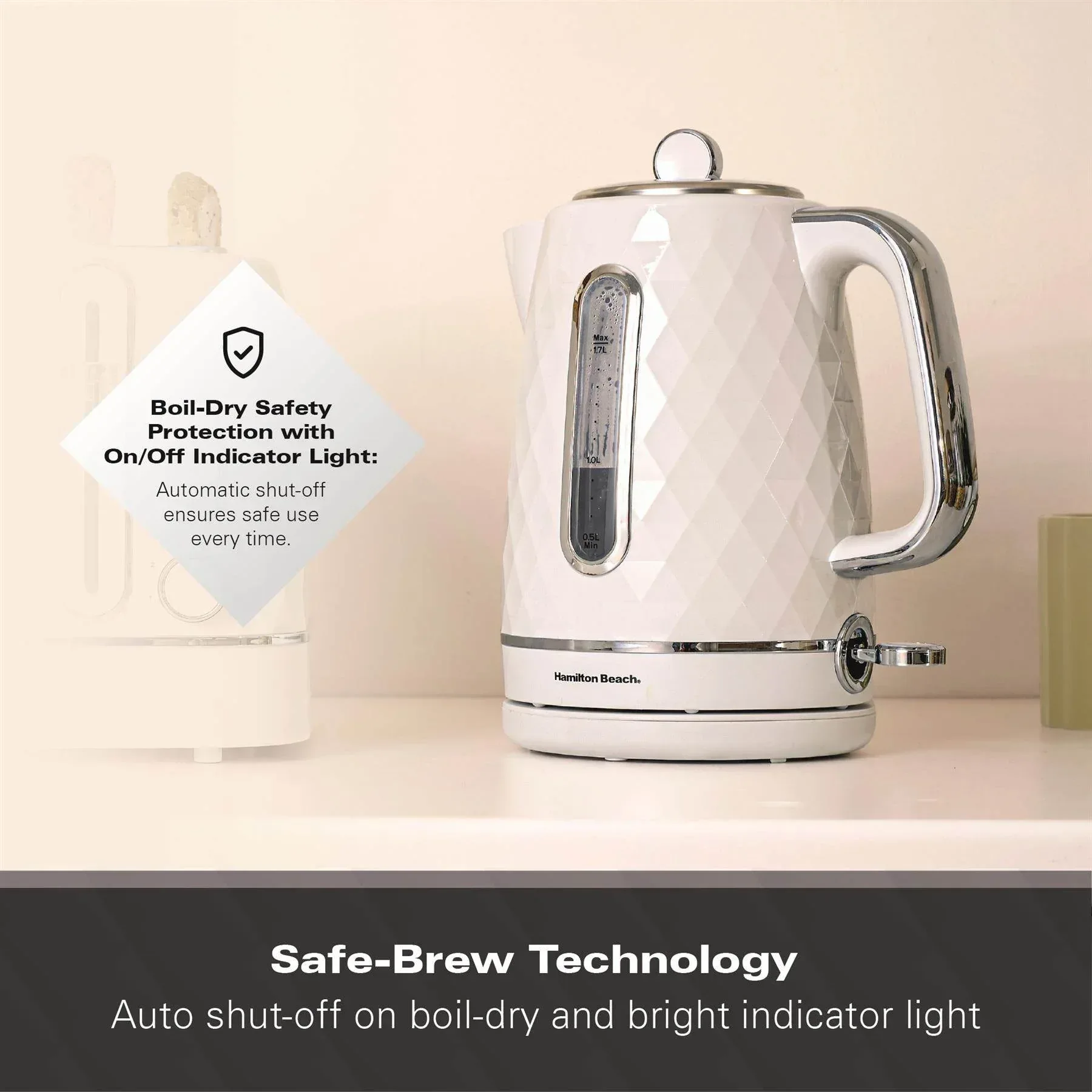 Hamilton Beach Diamond 1.7L Kettle - White - Image 6