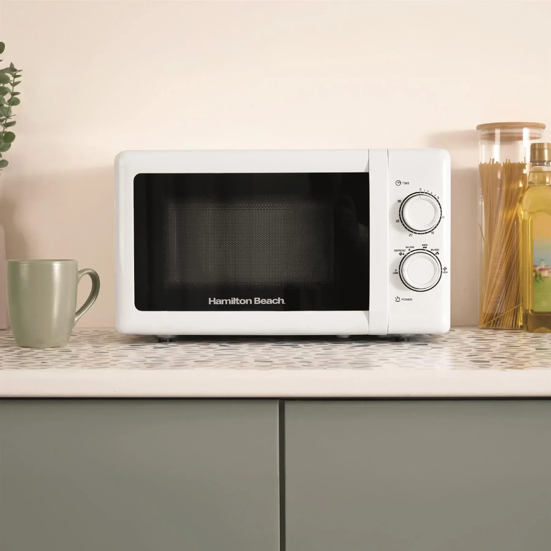 Hamilton Beach Diamond Kettle, Toaster & 20L Stainless Steel Cavity Microwave Set - White - Image 4