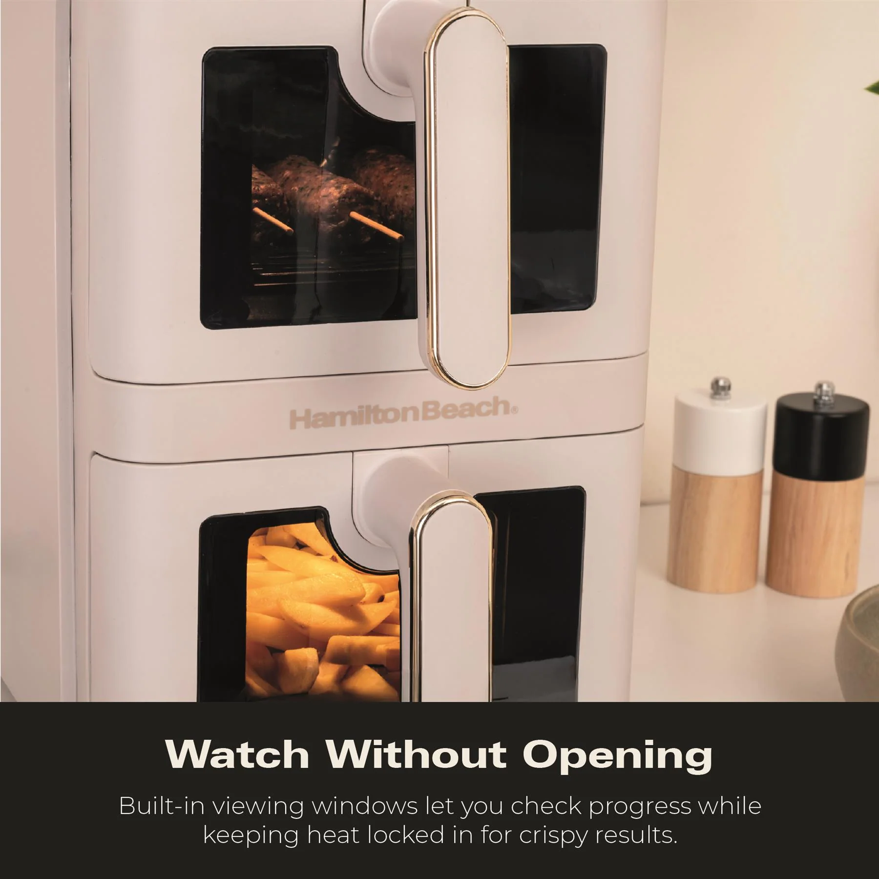 Hamilton Beach DualStack 11L Smart Air Fryer - Stone & Brushed Brass - Image 6