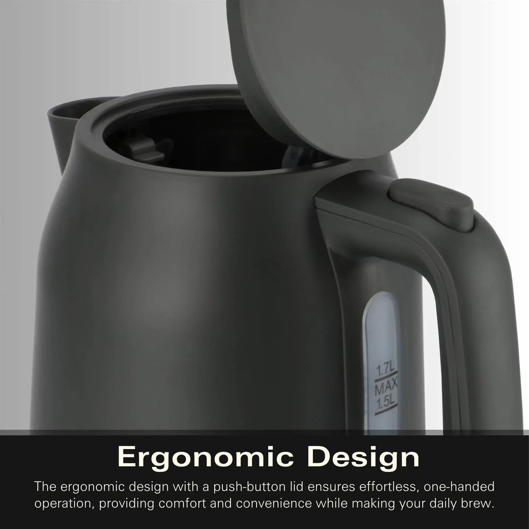 Hamilton Beach Ella 1.7L Kettle - Matte Charcoal - Image 6
