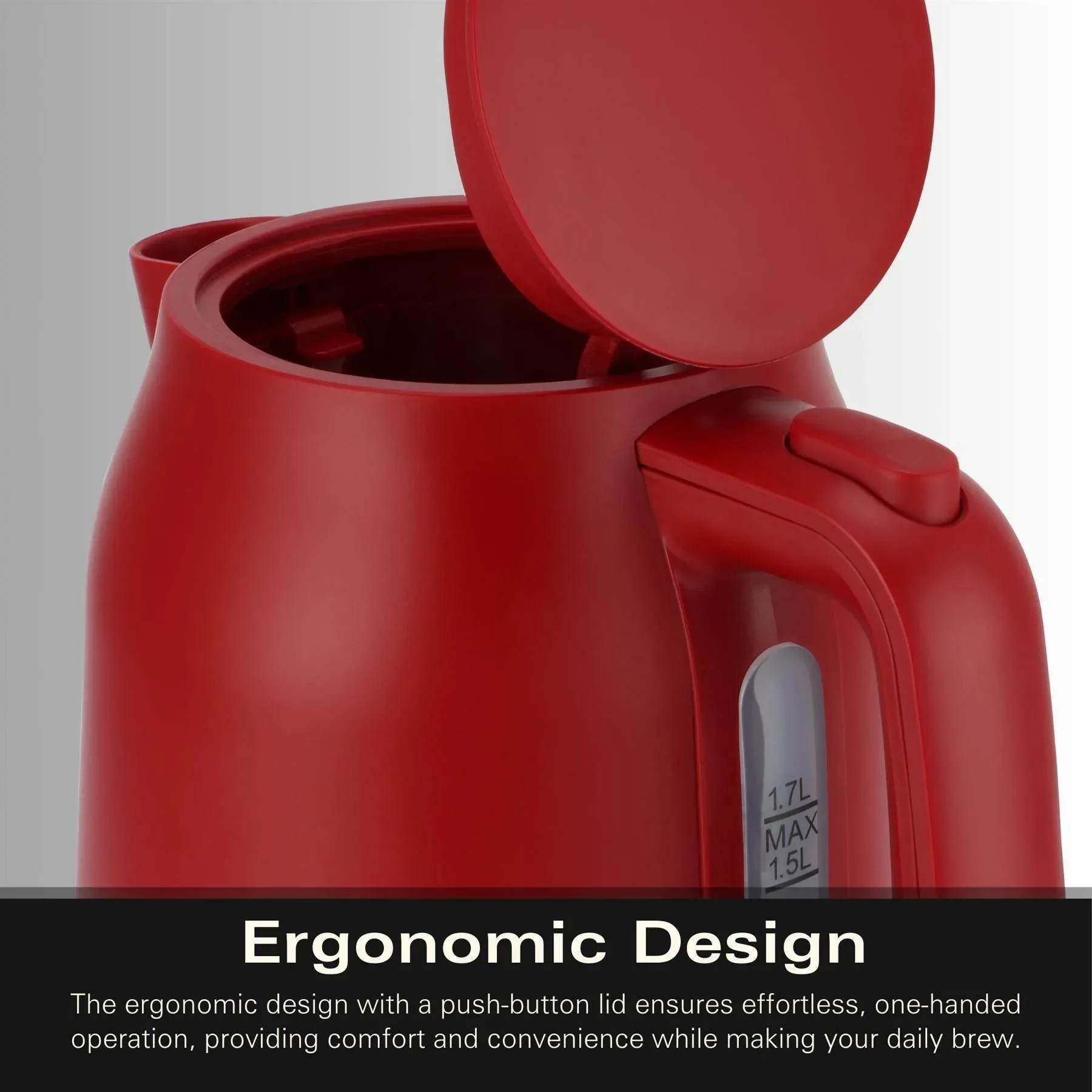 Hamilton Beach Ella 1.7L Kettle - Matte Red - Image 7