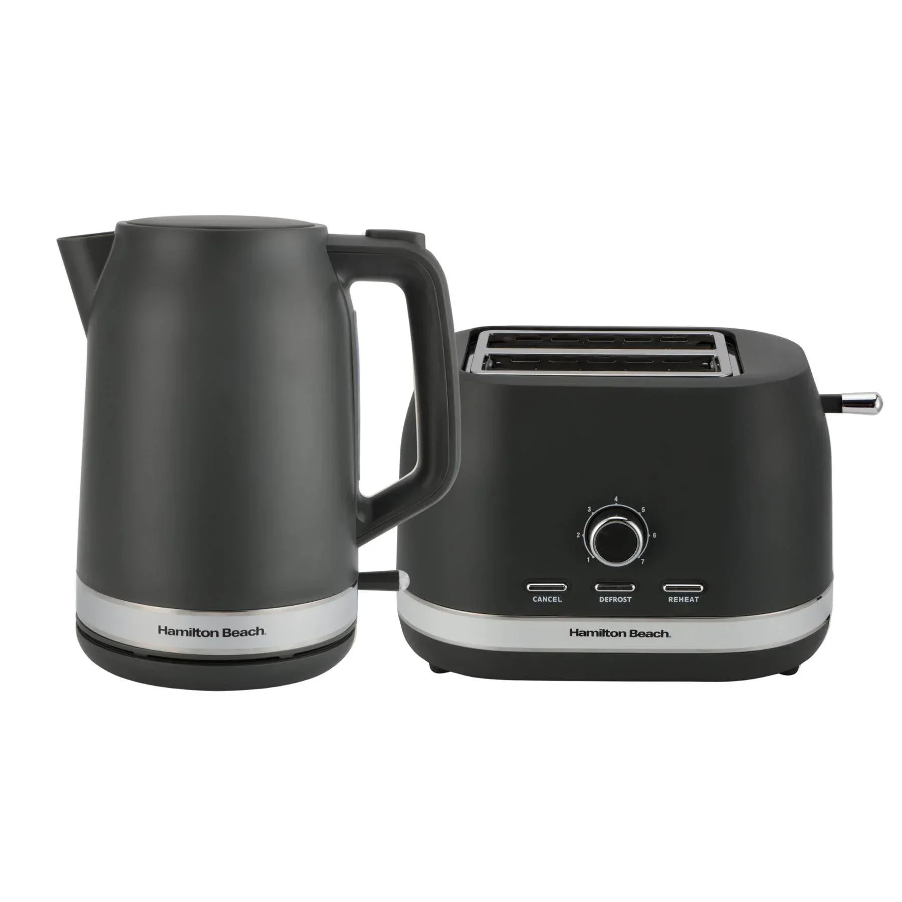 Hamilton Beach Ella Kettle & Toaster Set - Matte Charcoal