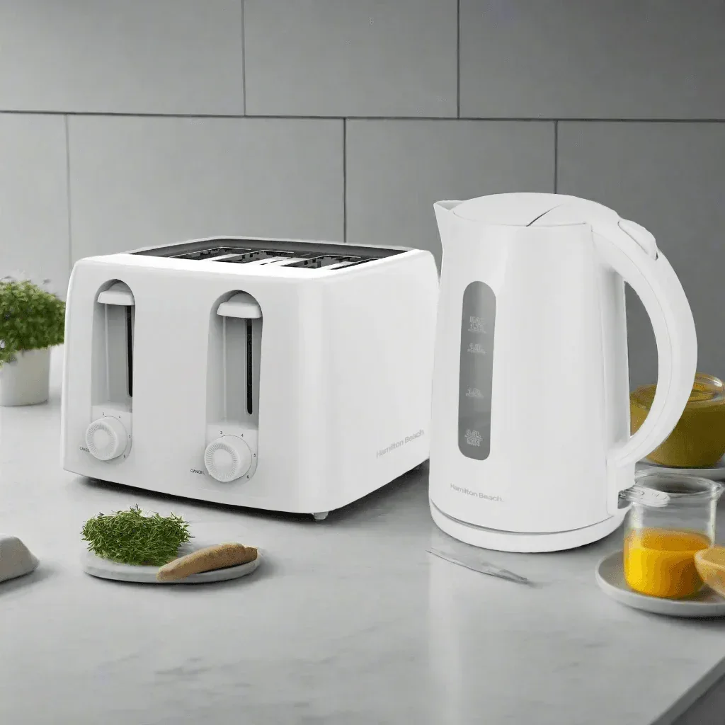 Hamilton Beach Essentials Rapid Boil Kettle & 4 Slice Toaster Set - White - Image 11