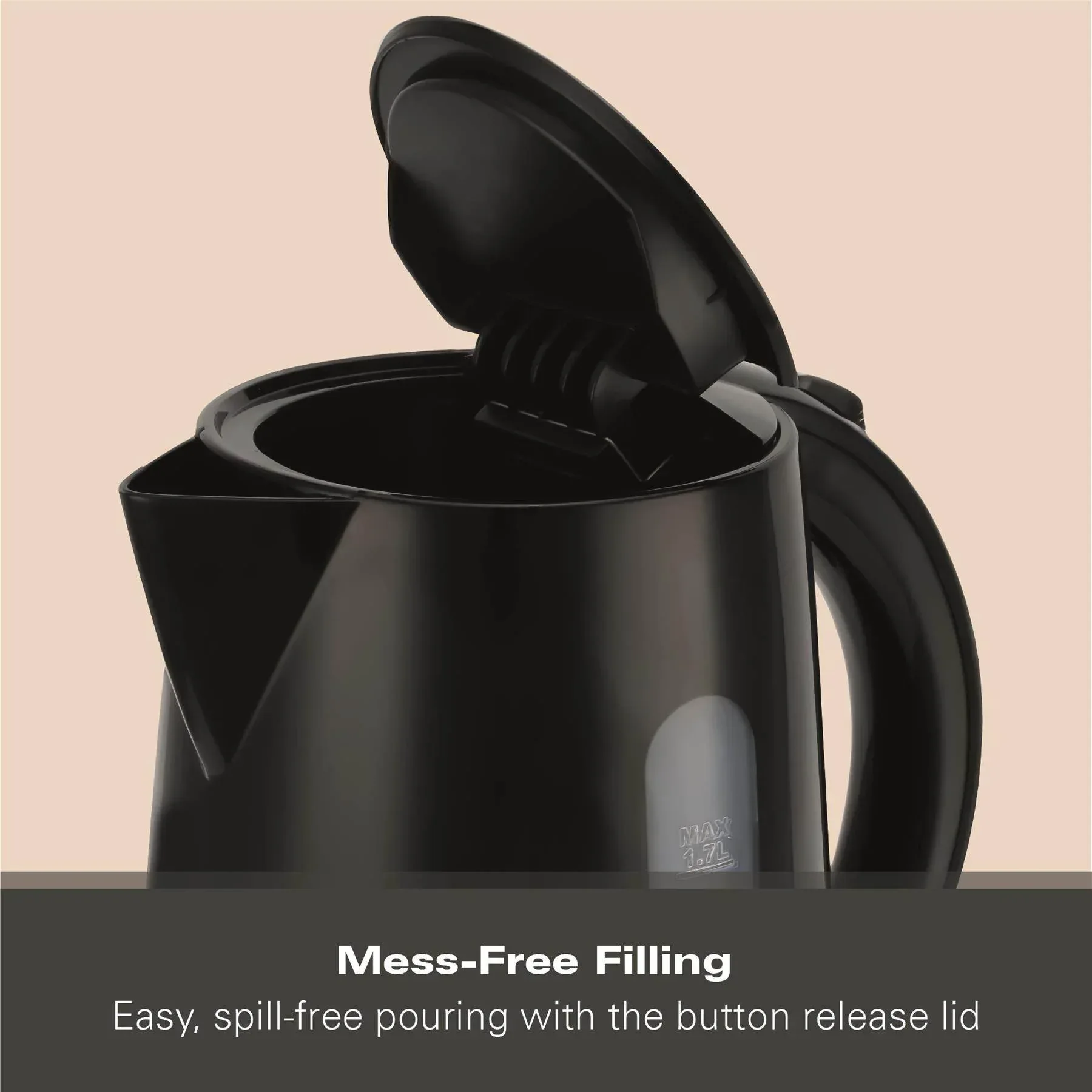 Hamilton Beach Essentials 1.7L Rapid Boil Kettle - Black - Image 10