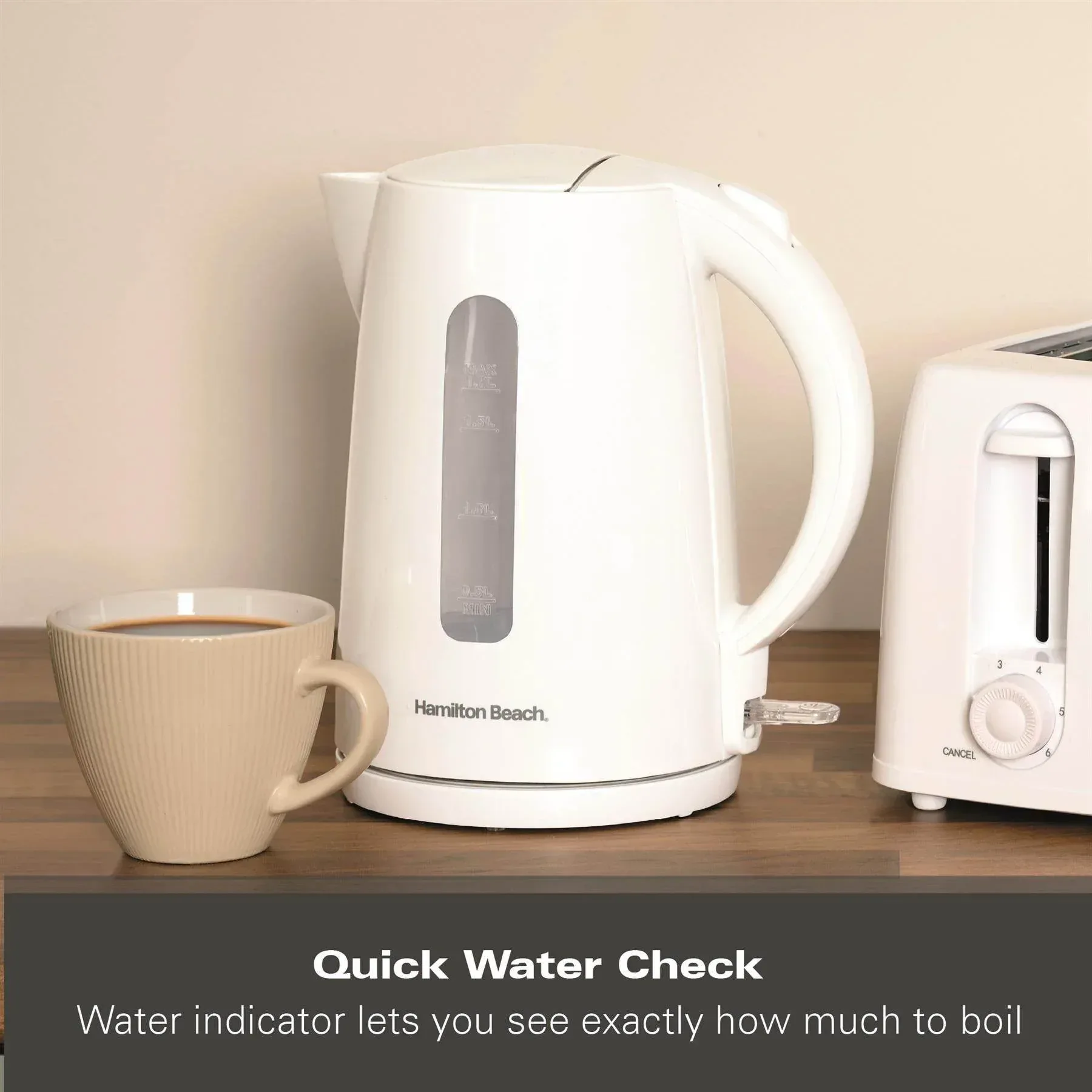 Hamilton Beach Essentials 1.7L Rapid Boil Kettle - White - Image 8