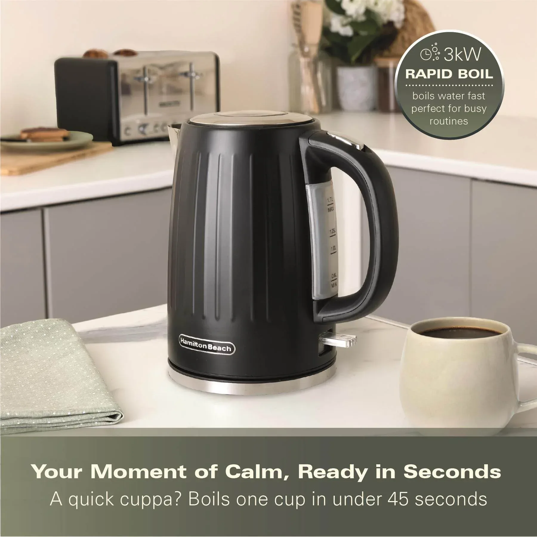 Hamilton Beach Harmony 1.7L Kettle - Espresso - Image 5