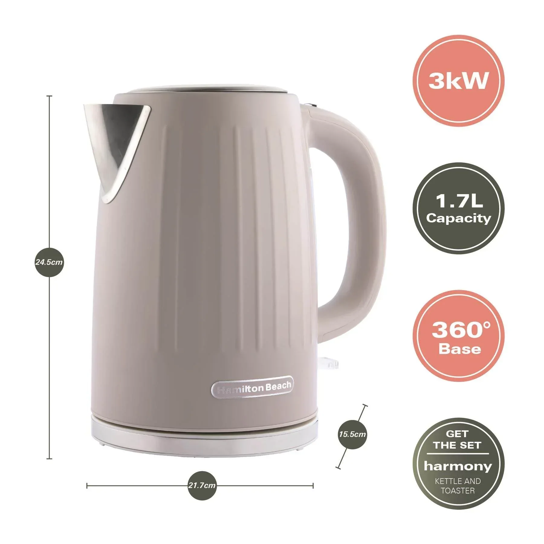 Hamilton Beach Harmony Kettle & Toaster Set - Cappuccino - Image 6
