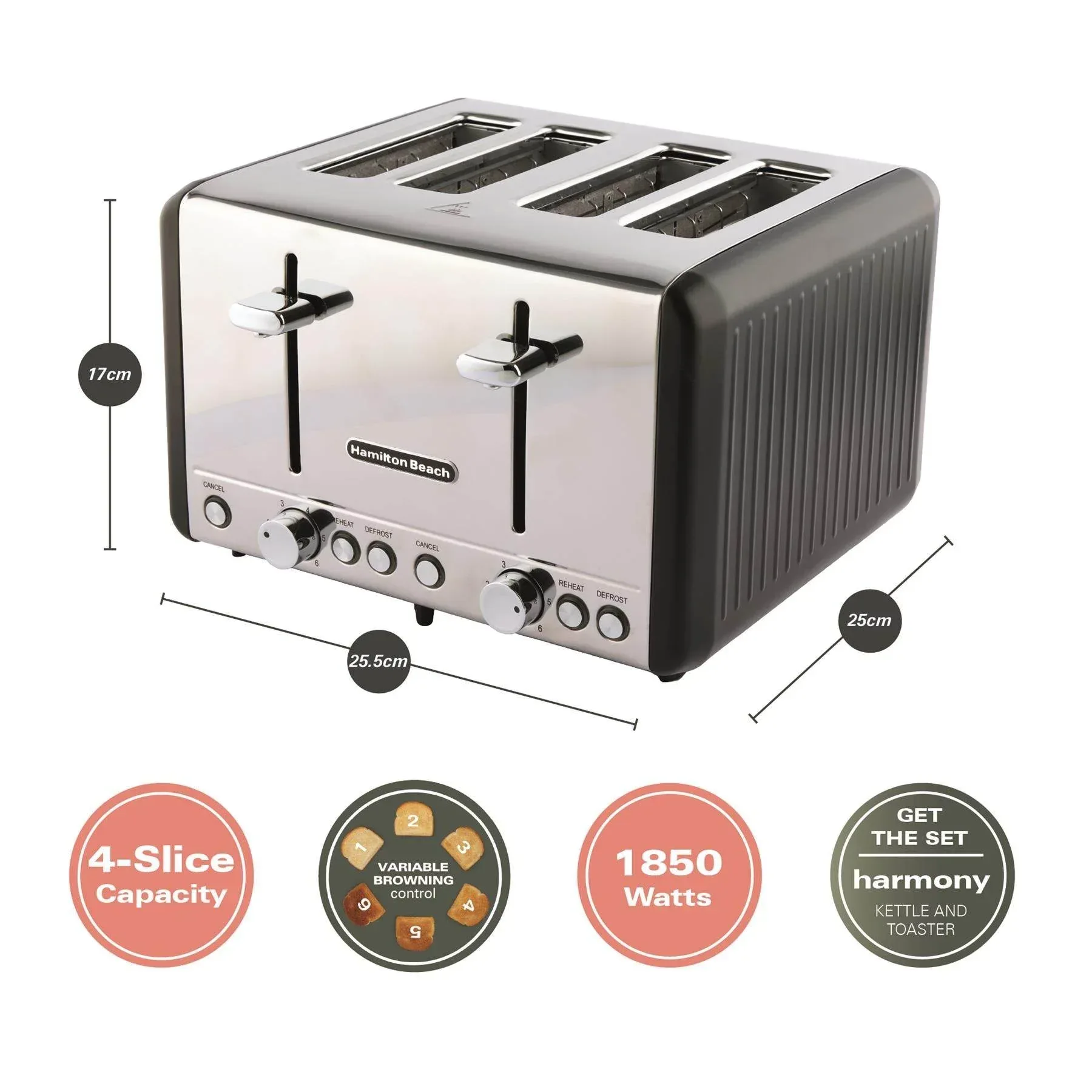 Hamilton Beach Harmony Kettle & Toaster Set - Espresso - Image 7