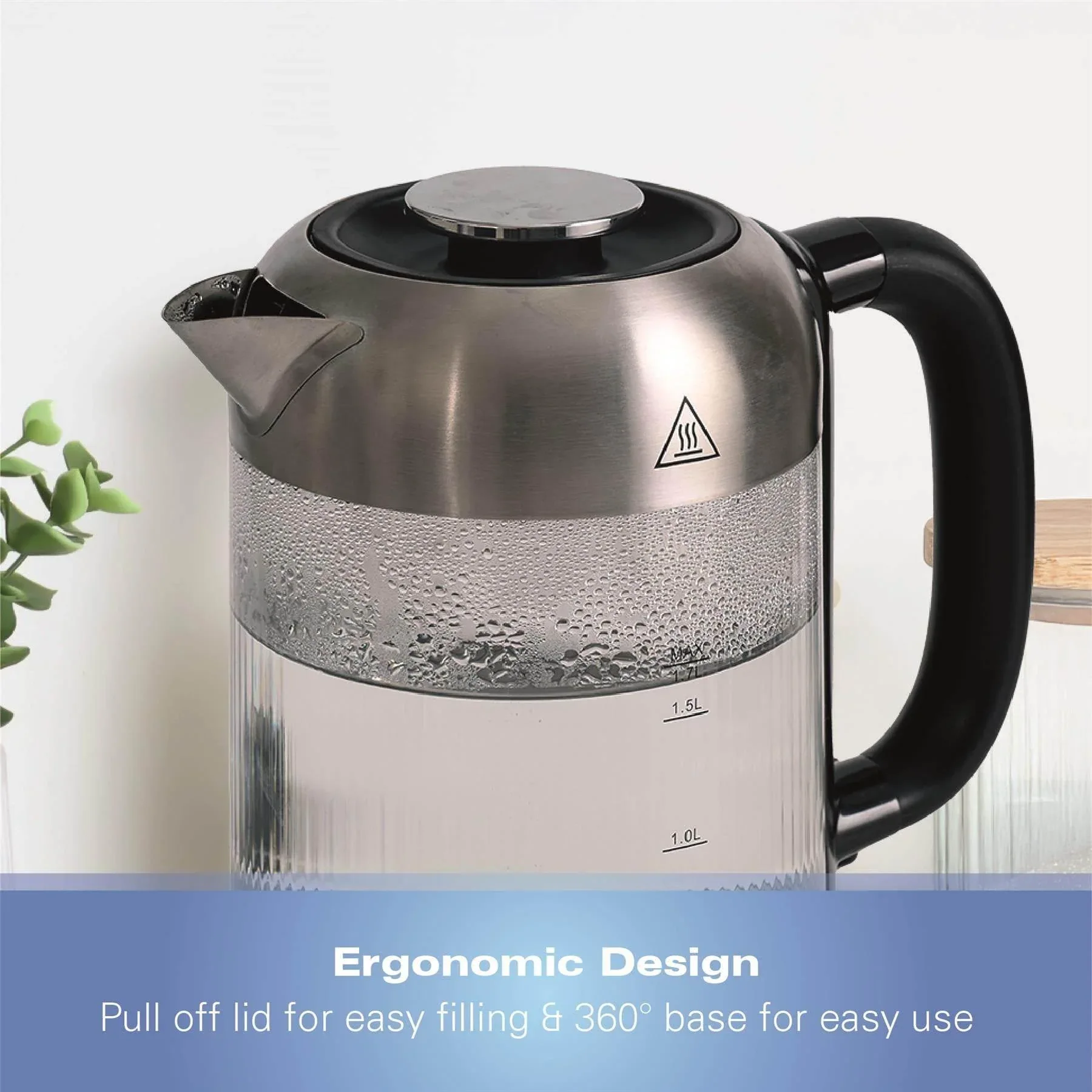 Hamilton Beach Liberty 1.7L Ribbed Glass Kettle - Image 9