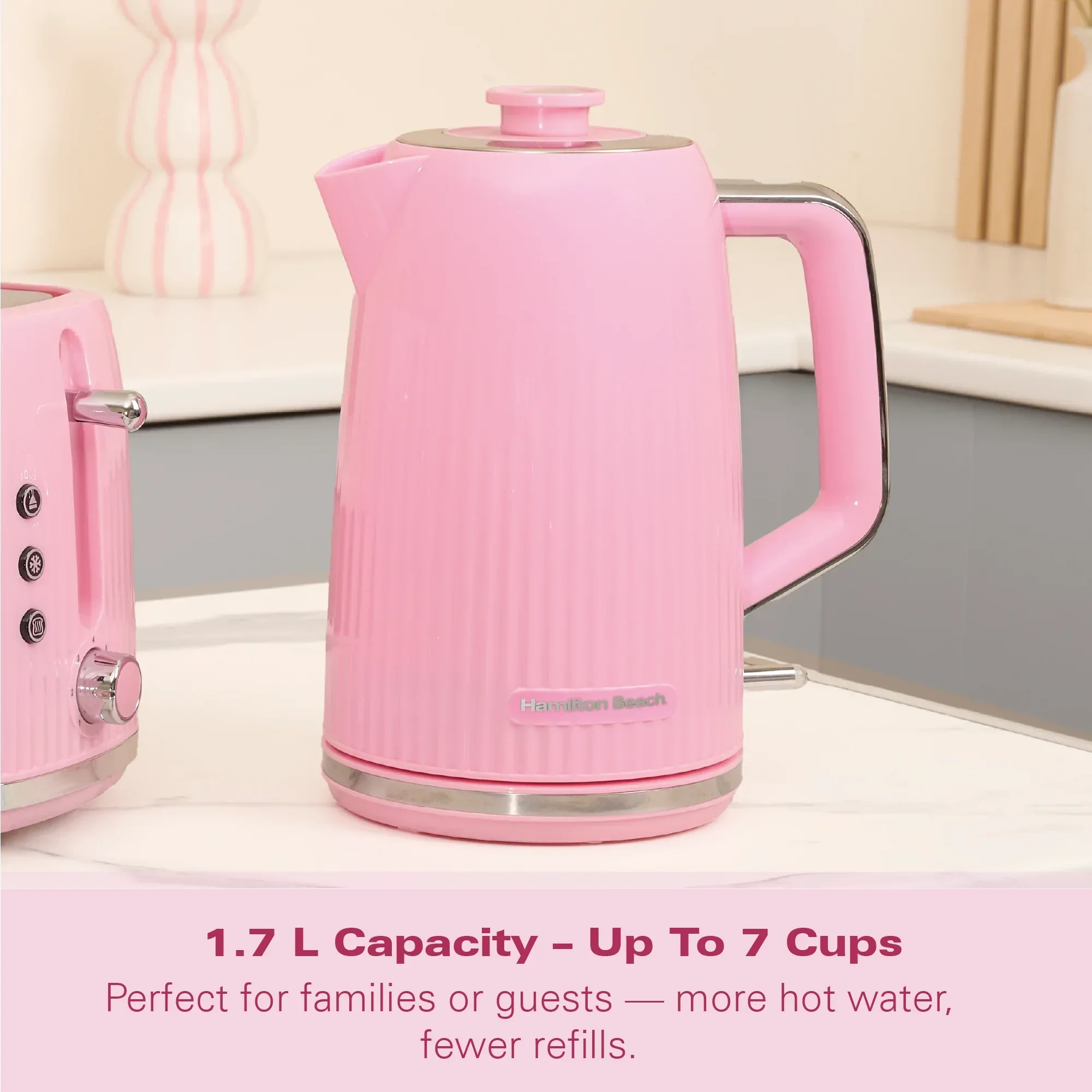 Hamilton Beach Miami 1.7L Kettle Flamingo Pink - Image 7