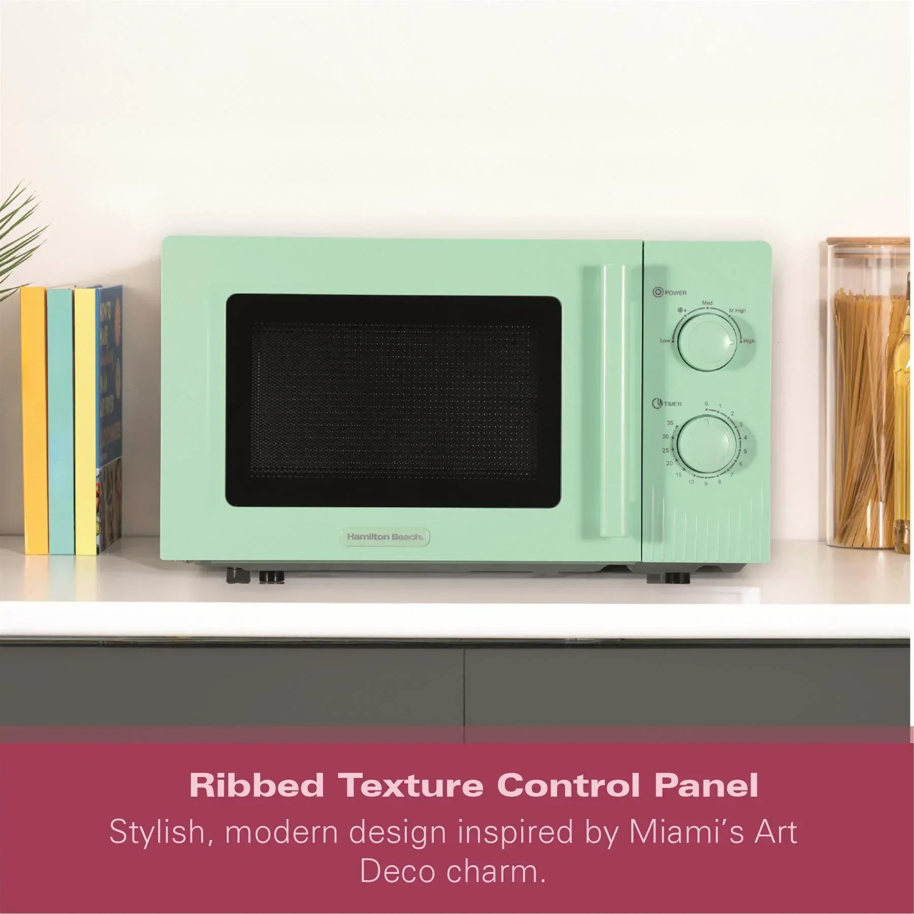 Hamilton Beach Miami Manual 800W Microwave - Mojito Mint - Image 10