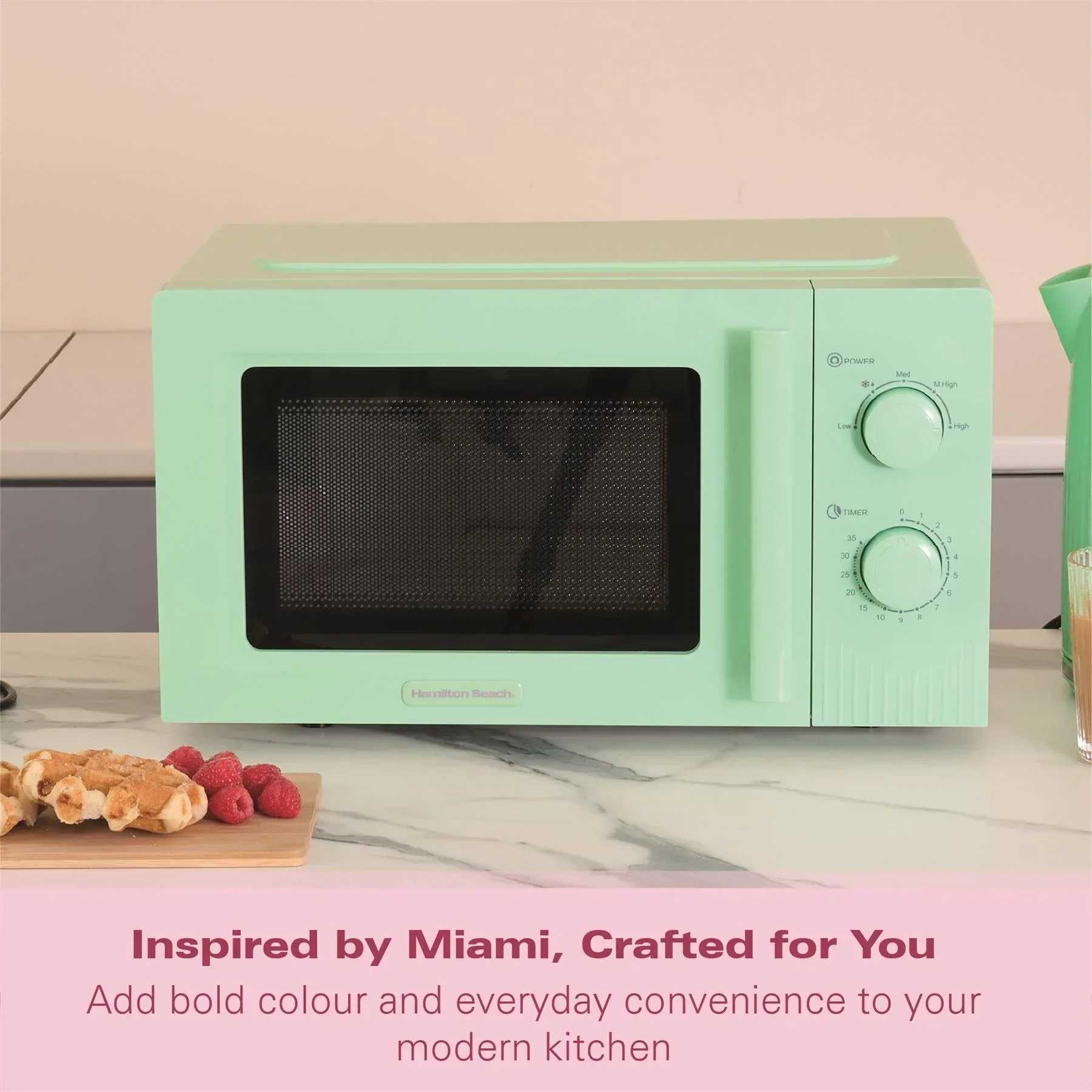 Hamilton Beach Miami Manual 800W Microwave - Mojito Mint - Image 5