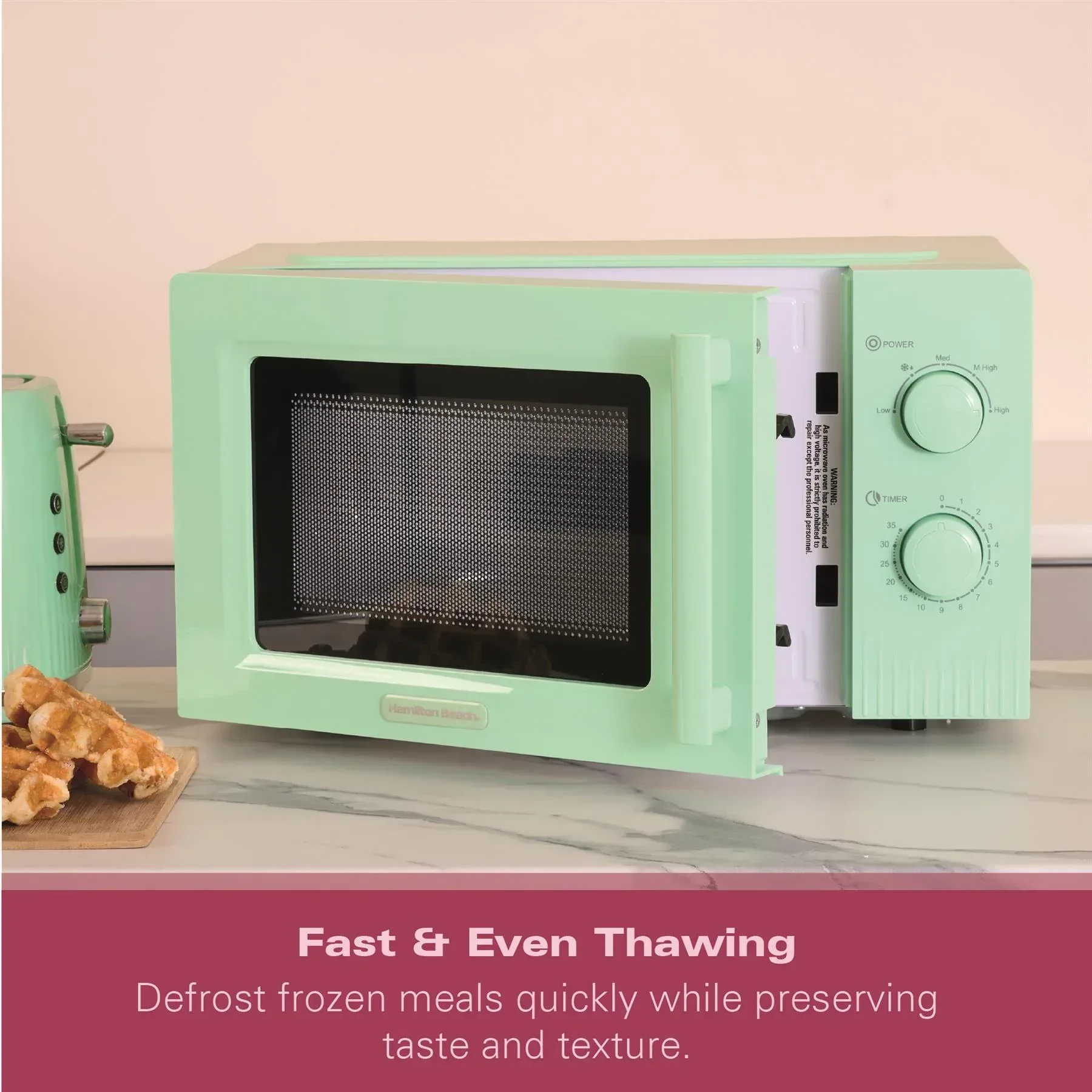 Hamilton Beach Miami Manual 800W Microwave - Mojito Mint - Image 8