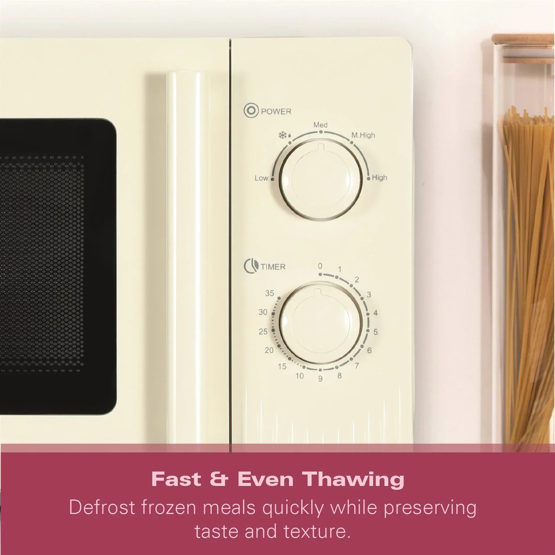 Hamilton Beach Miami Manual 800W Microwave - Sand - Image 8