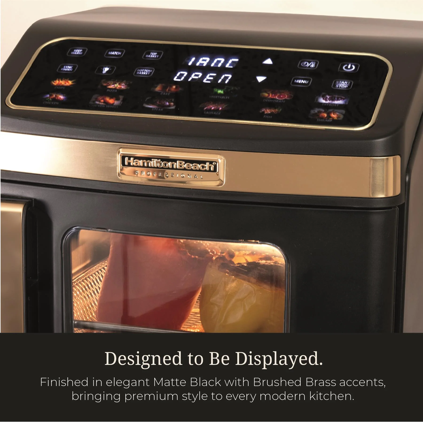 Hamilton Beach Professional DualStack 14.5L Air Fryer Oven - Black & Brushed Brass - Image 10