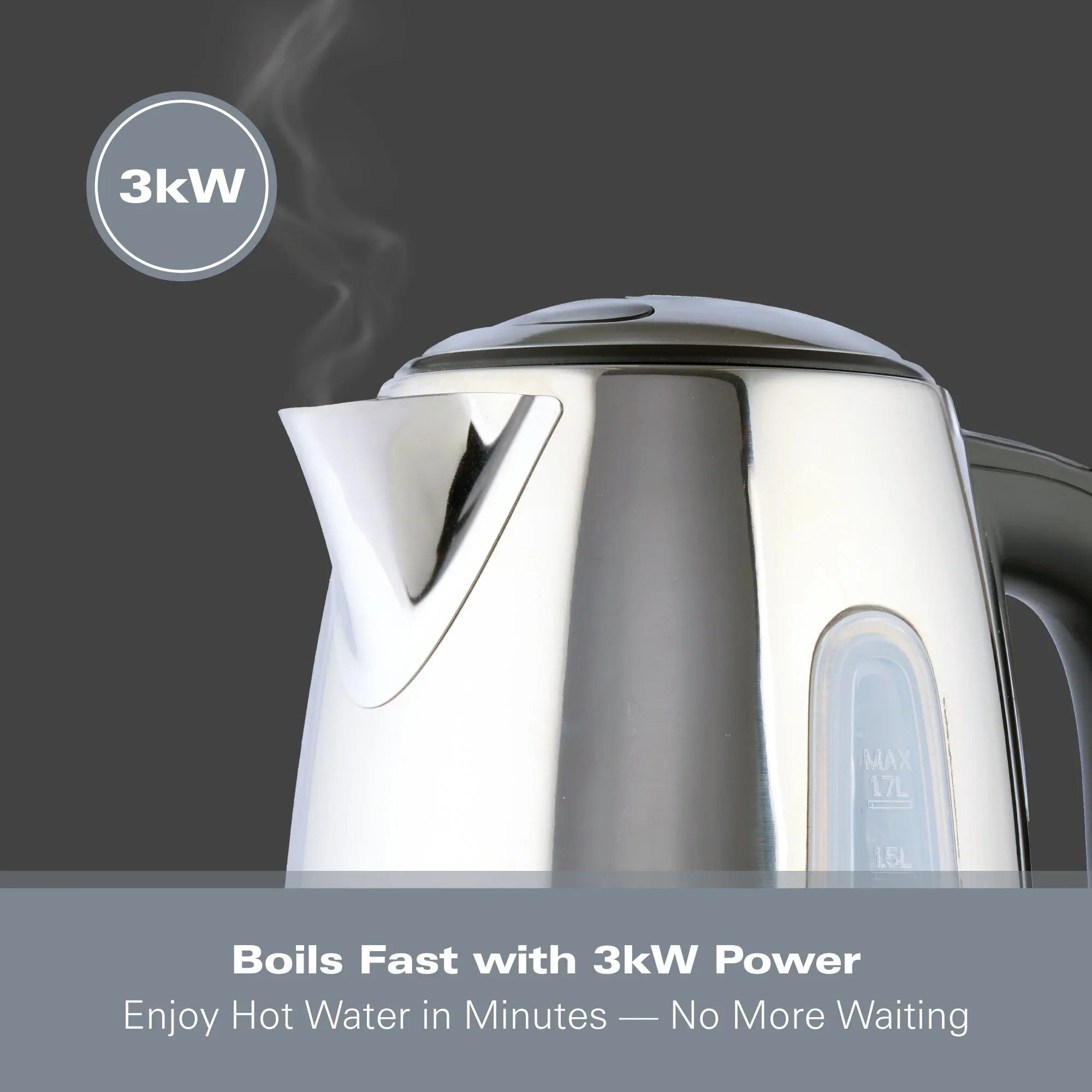 Hamilton Beach Rise Stainless Steel 1.7L Kettle - Polished - Image 4
