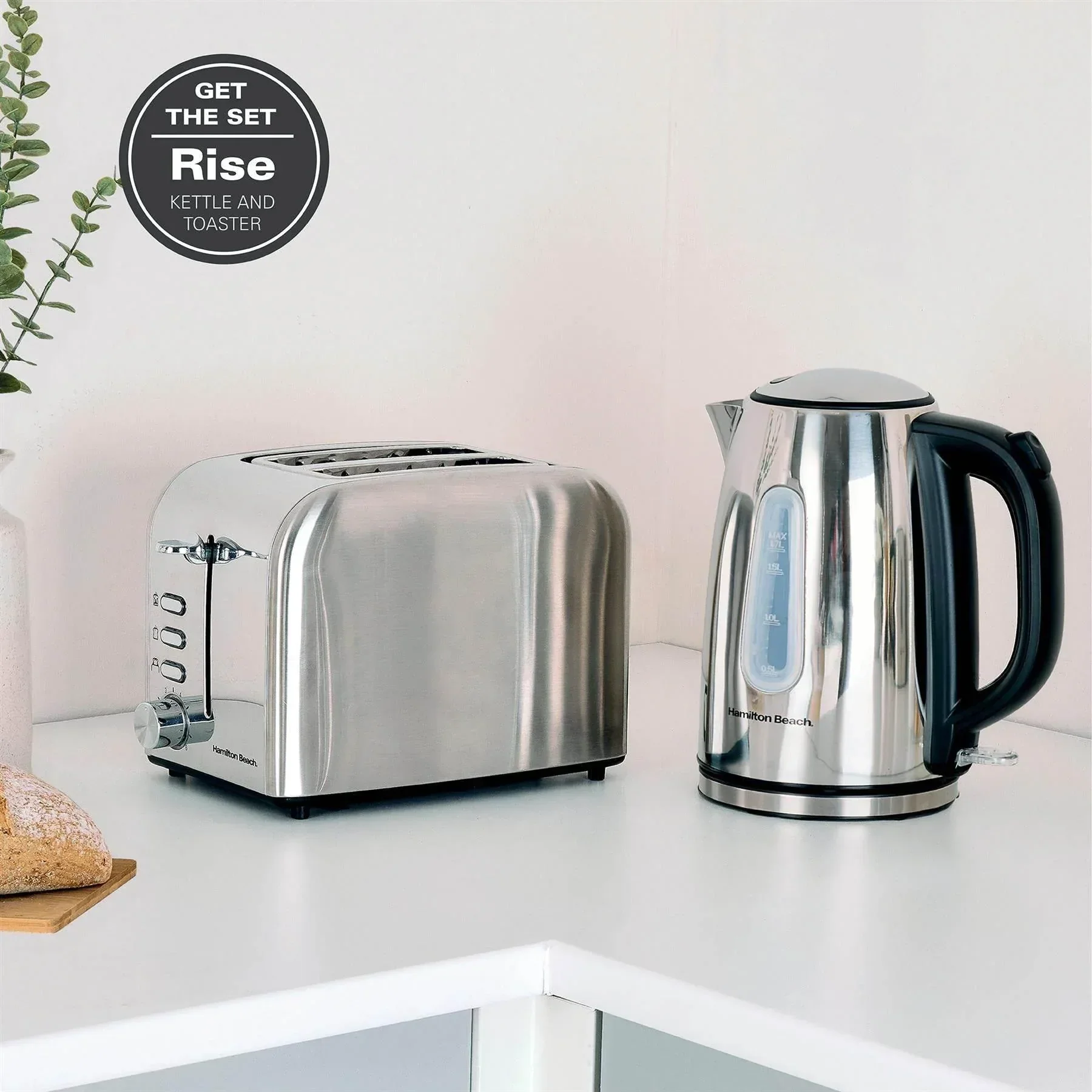 Hamilton Beach Rise Kettle & 2 Slice Toaster Set - Polished - Image 6