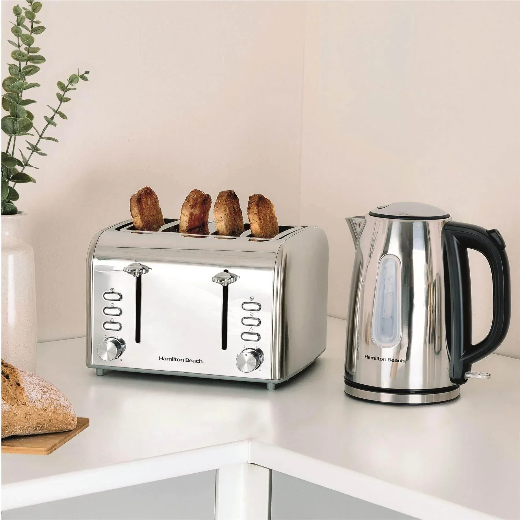 Hamilton Beach Rise Kettle & 4 Slice Toaster Set - Polished - Image 4