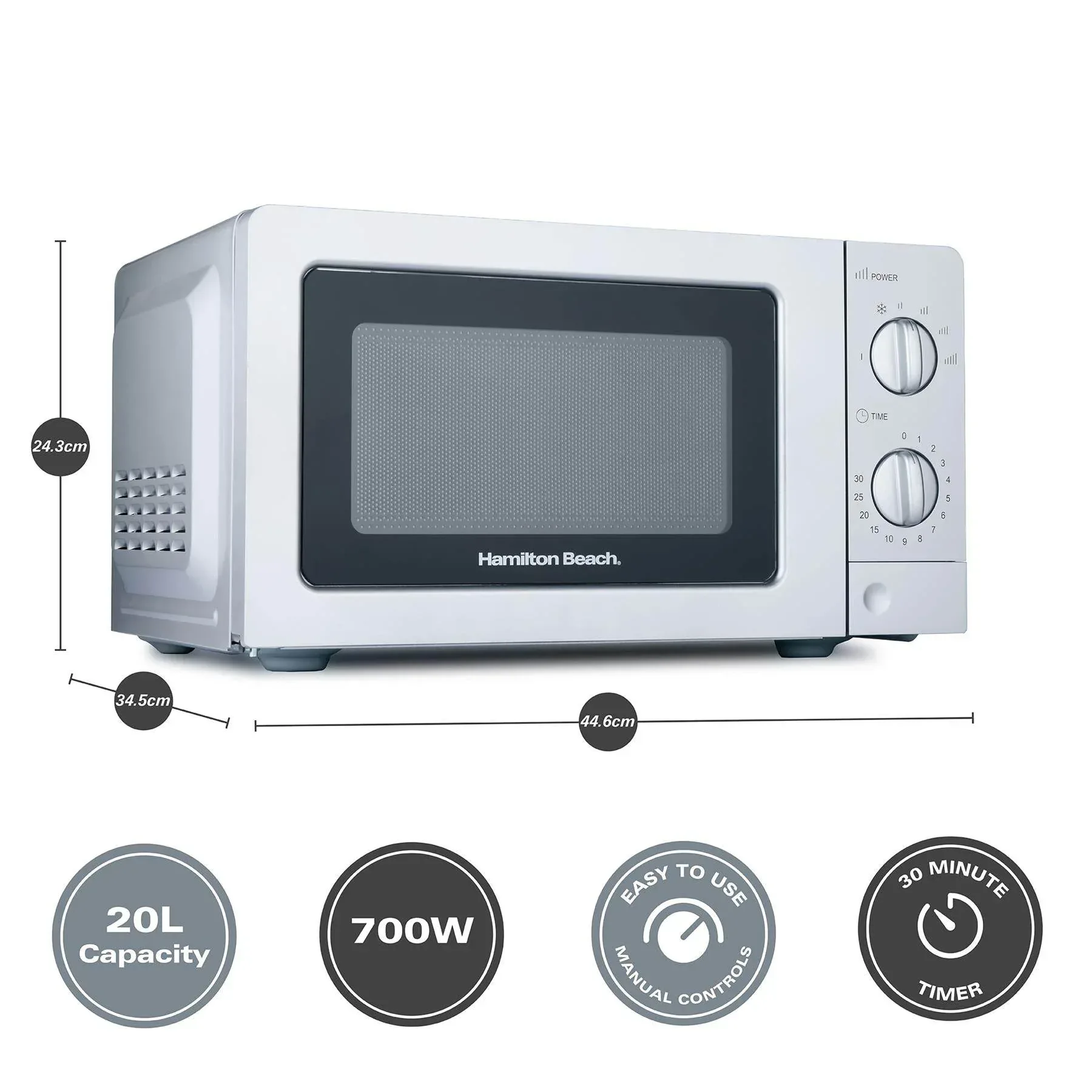 Hamilton Beach Rise Kettle, Toaster & Microwave Set - Polished - Image 8