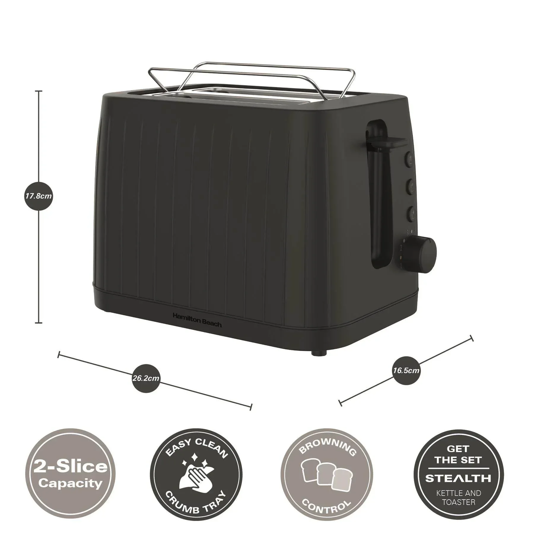 Hamilton Beach Stealth Kettle & Toaster Set - Black - Image 6