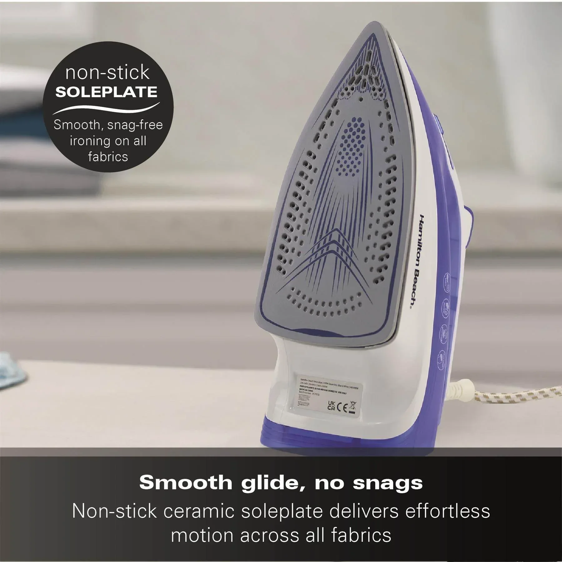 Hamilton Beach SteamMax 2200W Steam Iron - Blue & White - Image 6