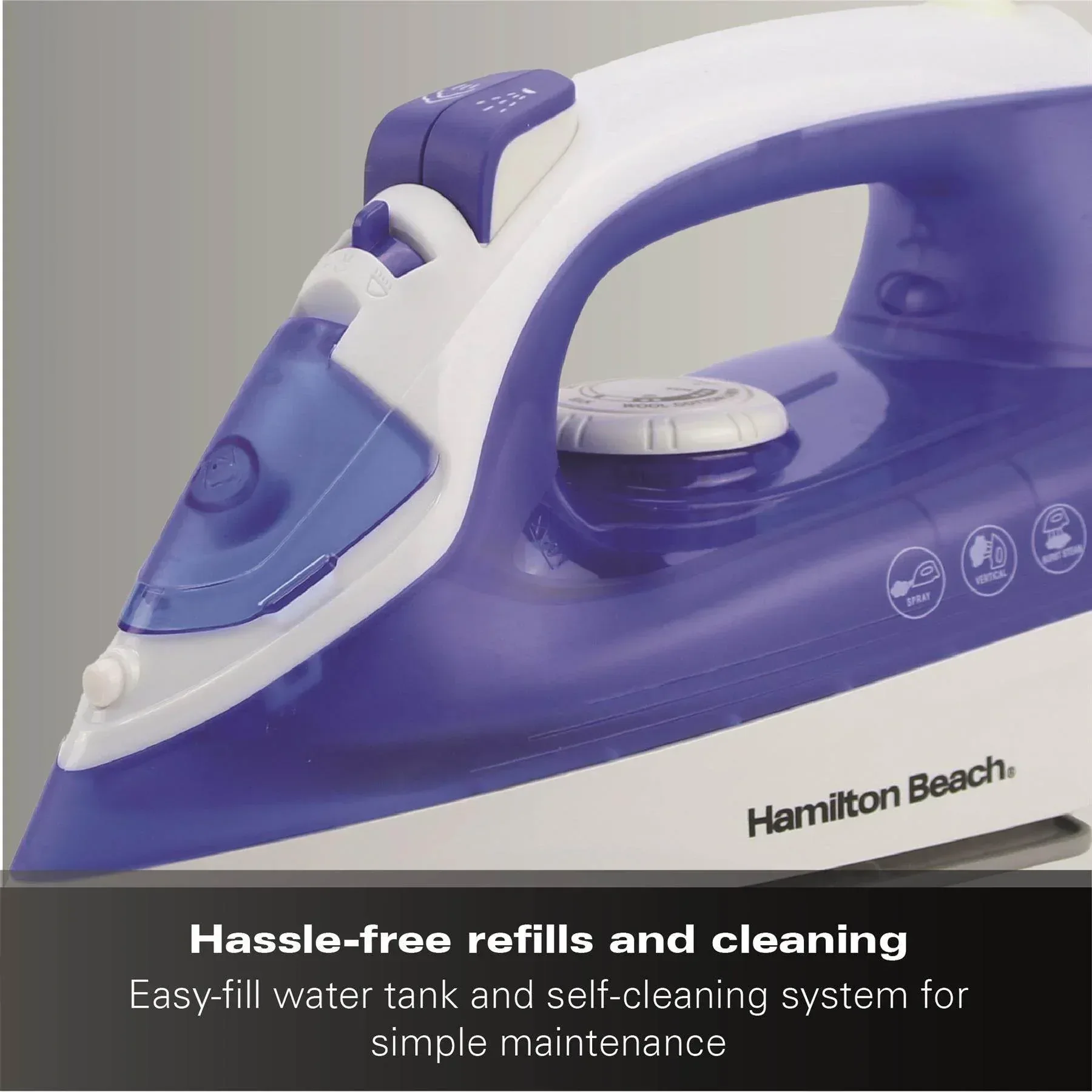 Hamilton Beach SteamMax 2200W Steam Iron - Blue & White - Image 9