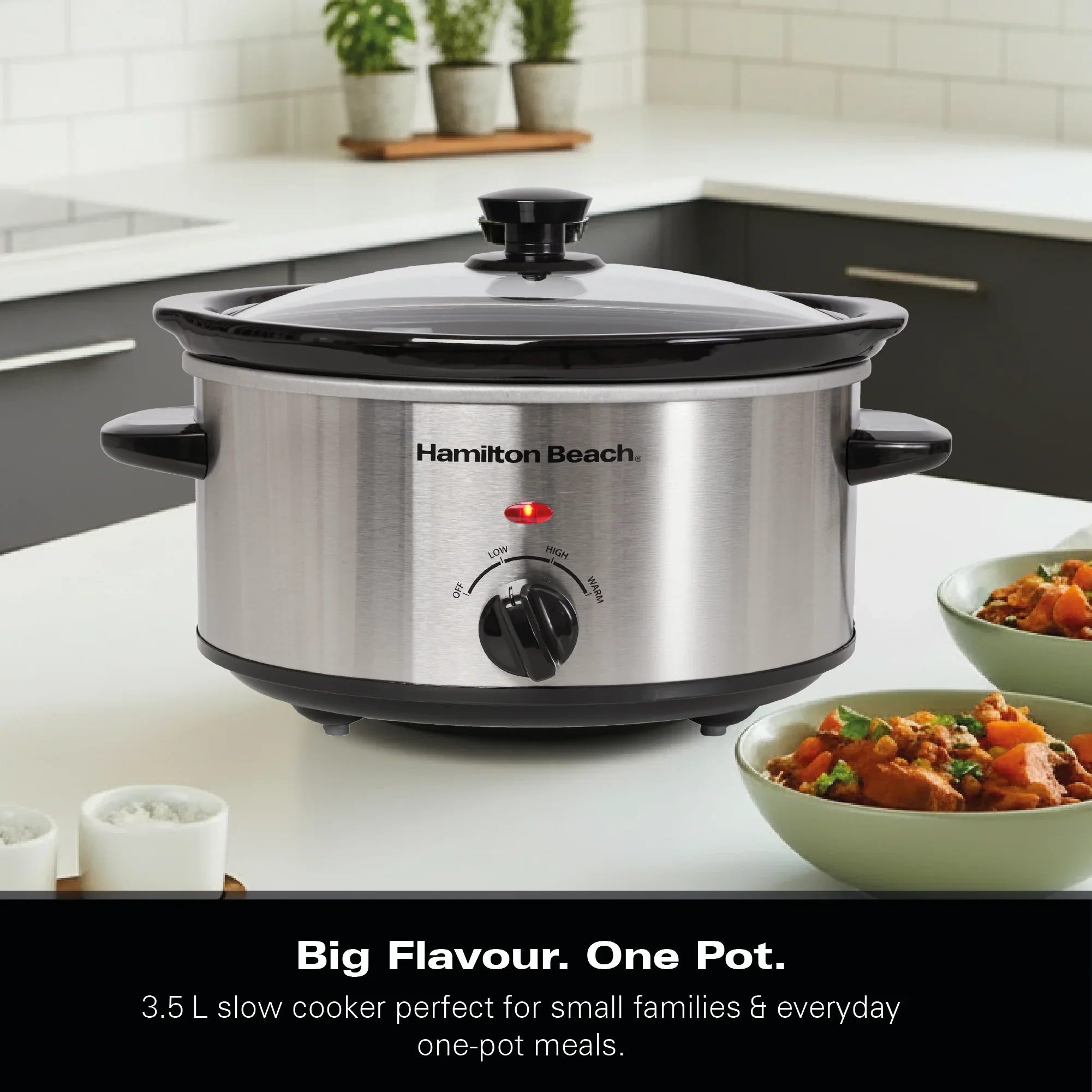 Hamilton Beach The Comfort Cook 3.5L Slow Cooker - Stainless Steel - Image 6