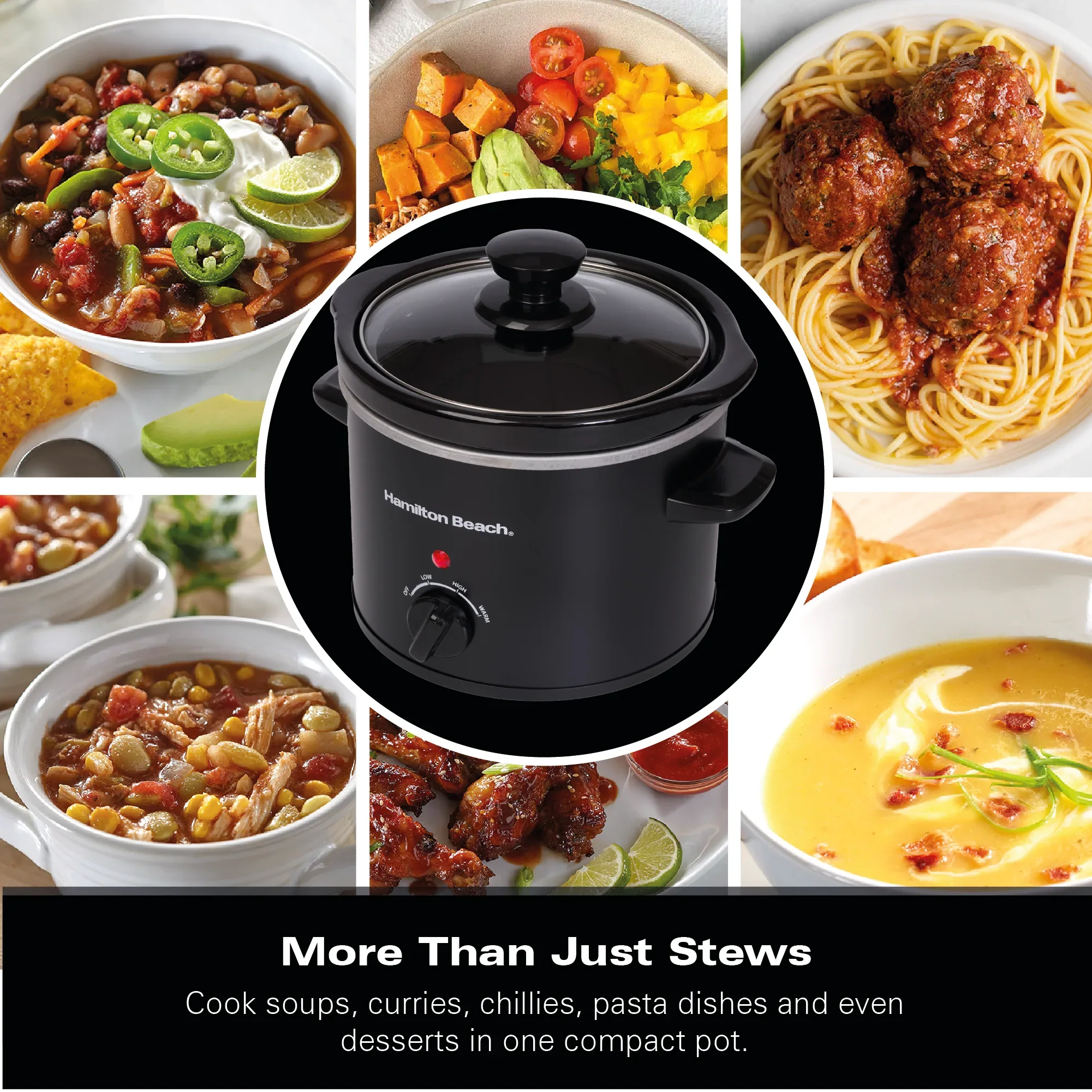 Hamilton Beach The Mighty Mini 1.8L Slow Cooker - Black - Image 10