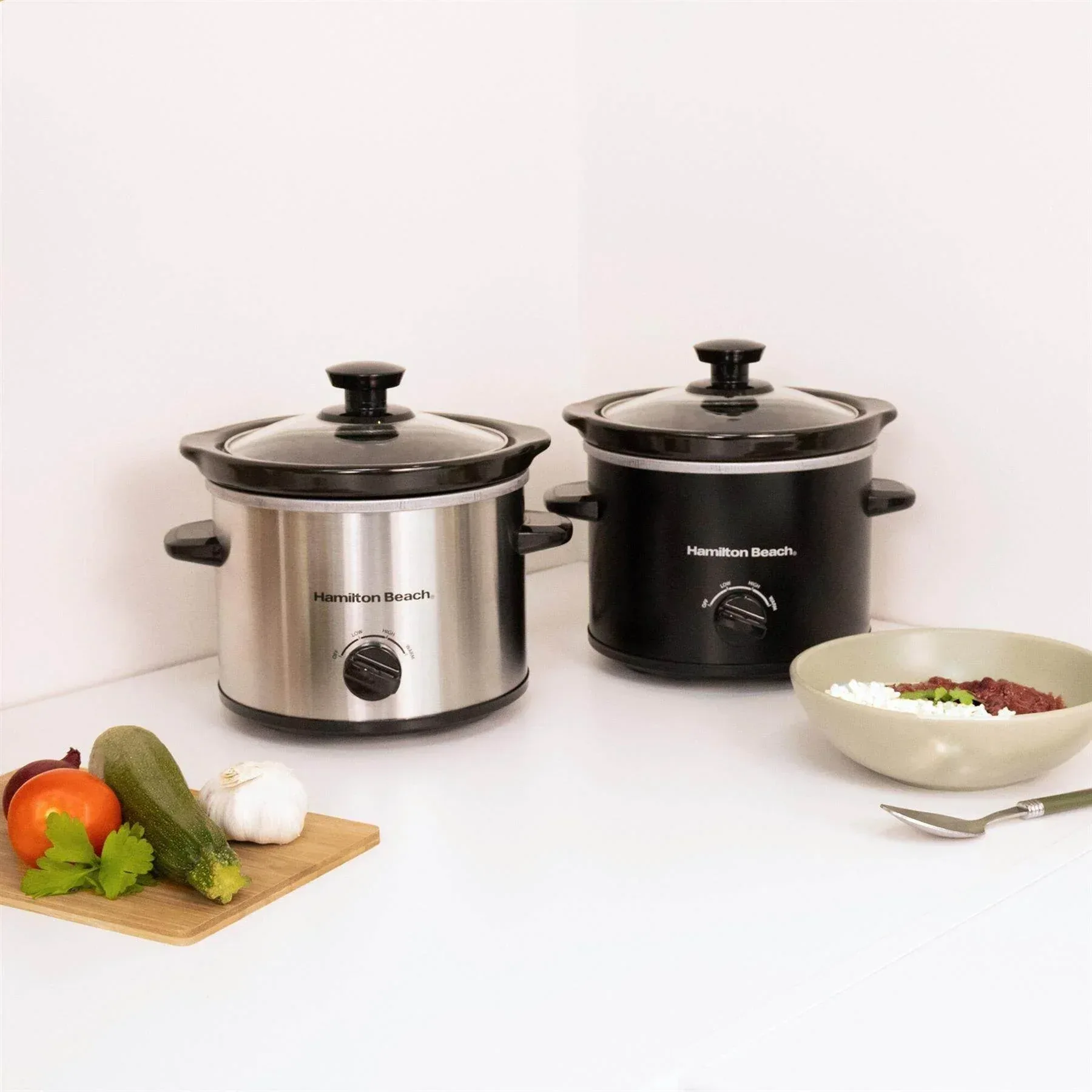 Hamilton Beach The Mighty Mini 1.8L Slow Cooker - Silver - Image 8