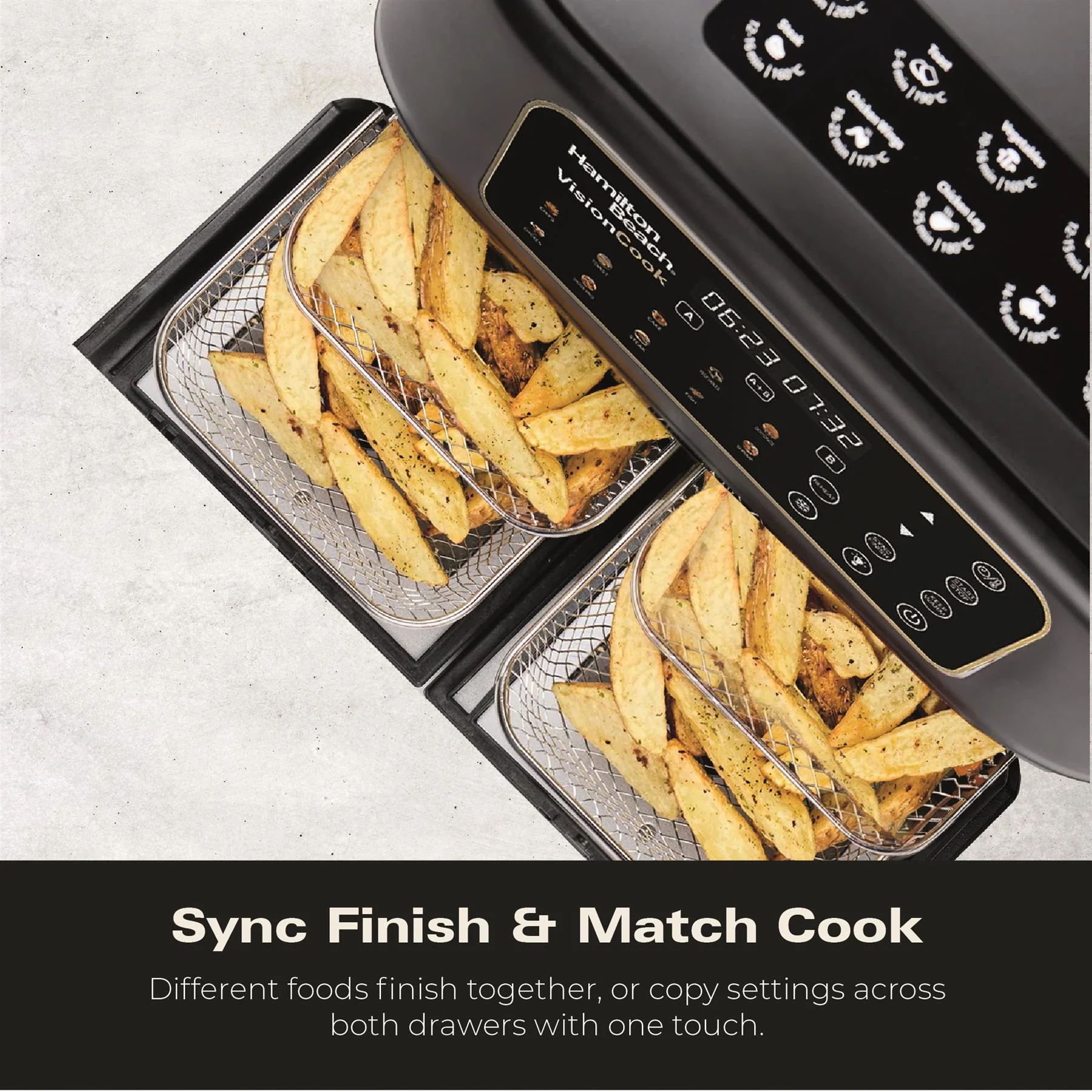 Hamilton Beach VisionCook 11L Dual Air Fryer Oven - Black & Brass - Image 8