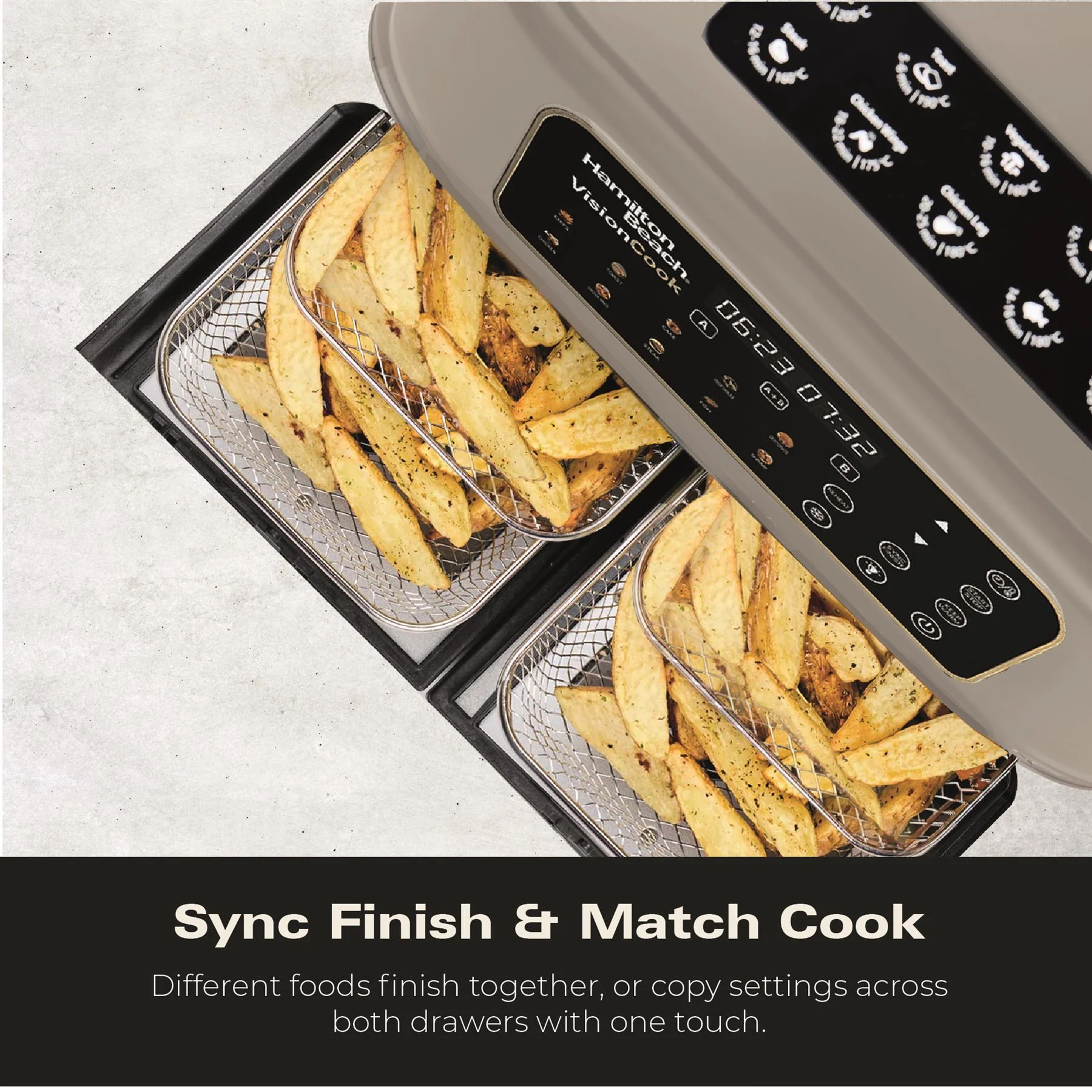 Hamilton Beach VisionCook 11L Dual Air Fryer Oven - Stone & Brass - Image 8